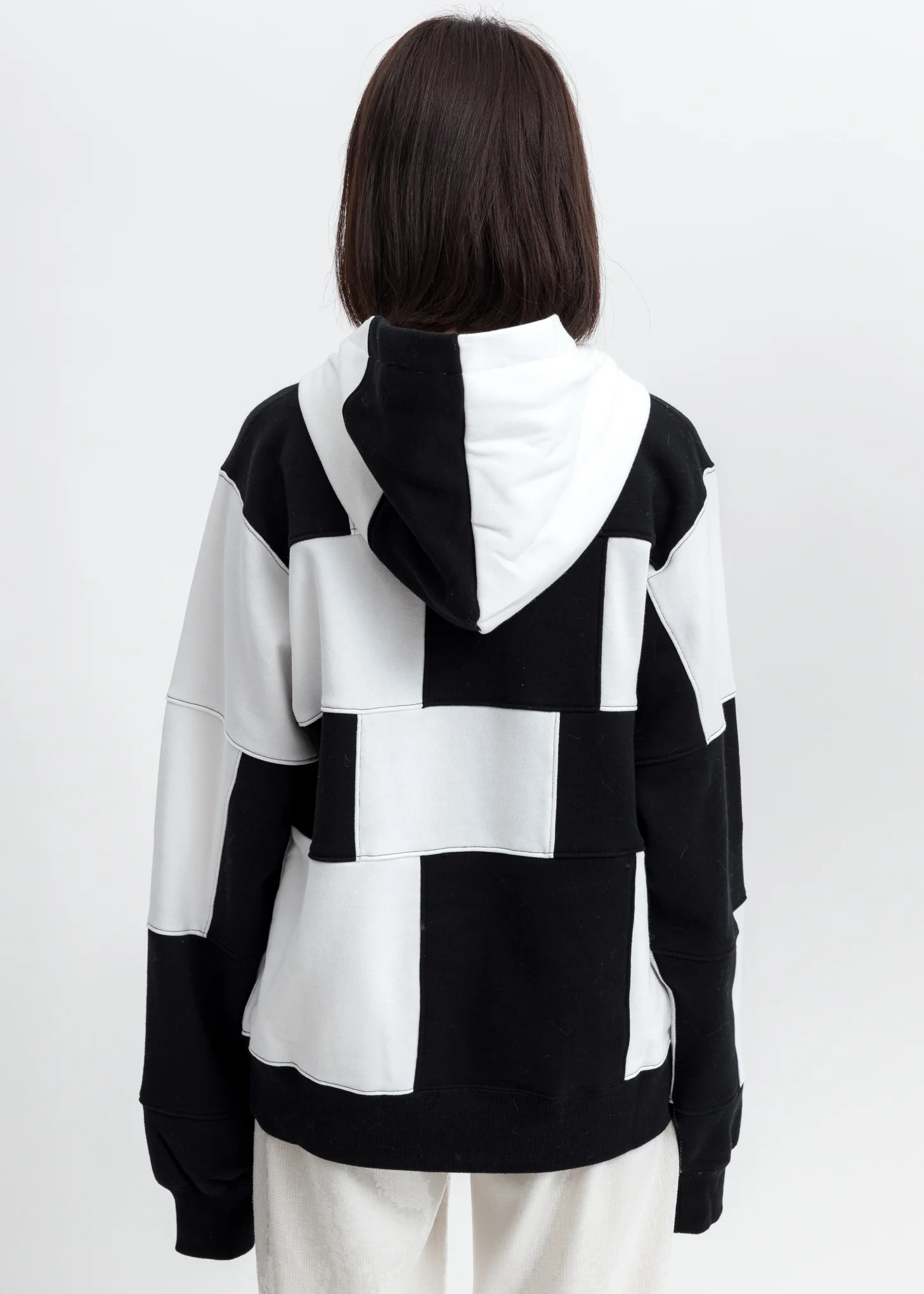 Black & White Panel Hoodie - Image 2