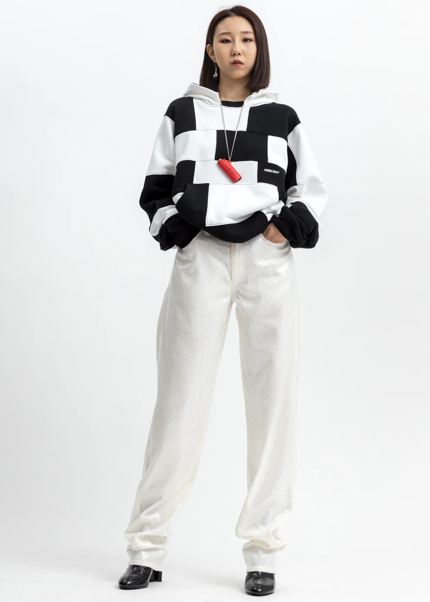 Black & White Panel Hoodie - Image 4
