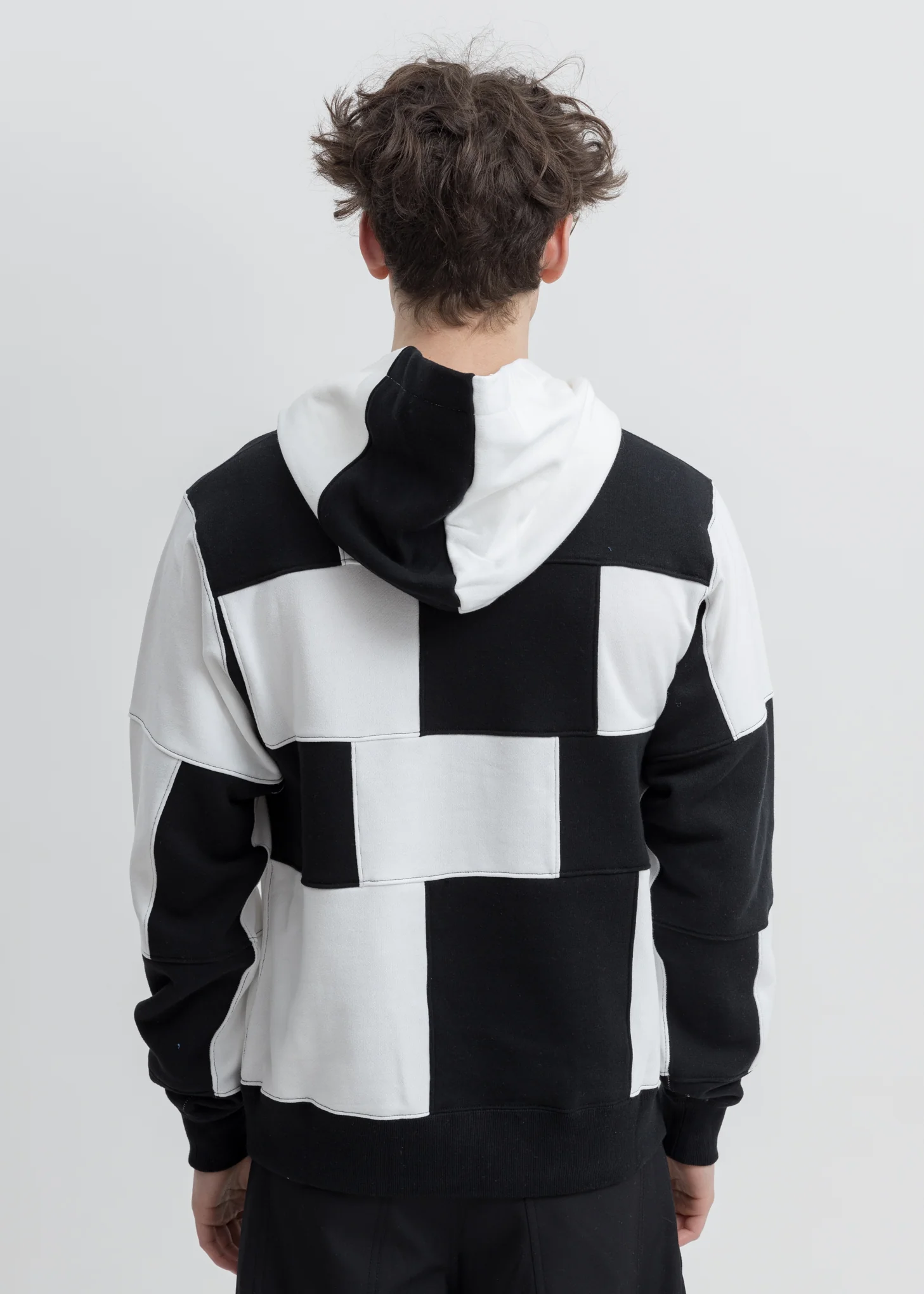 Black & White Panel Hoodie - Image 2