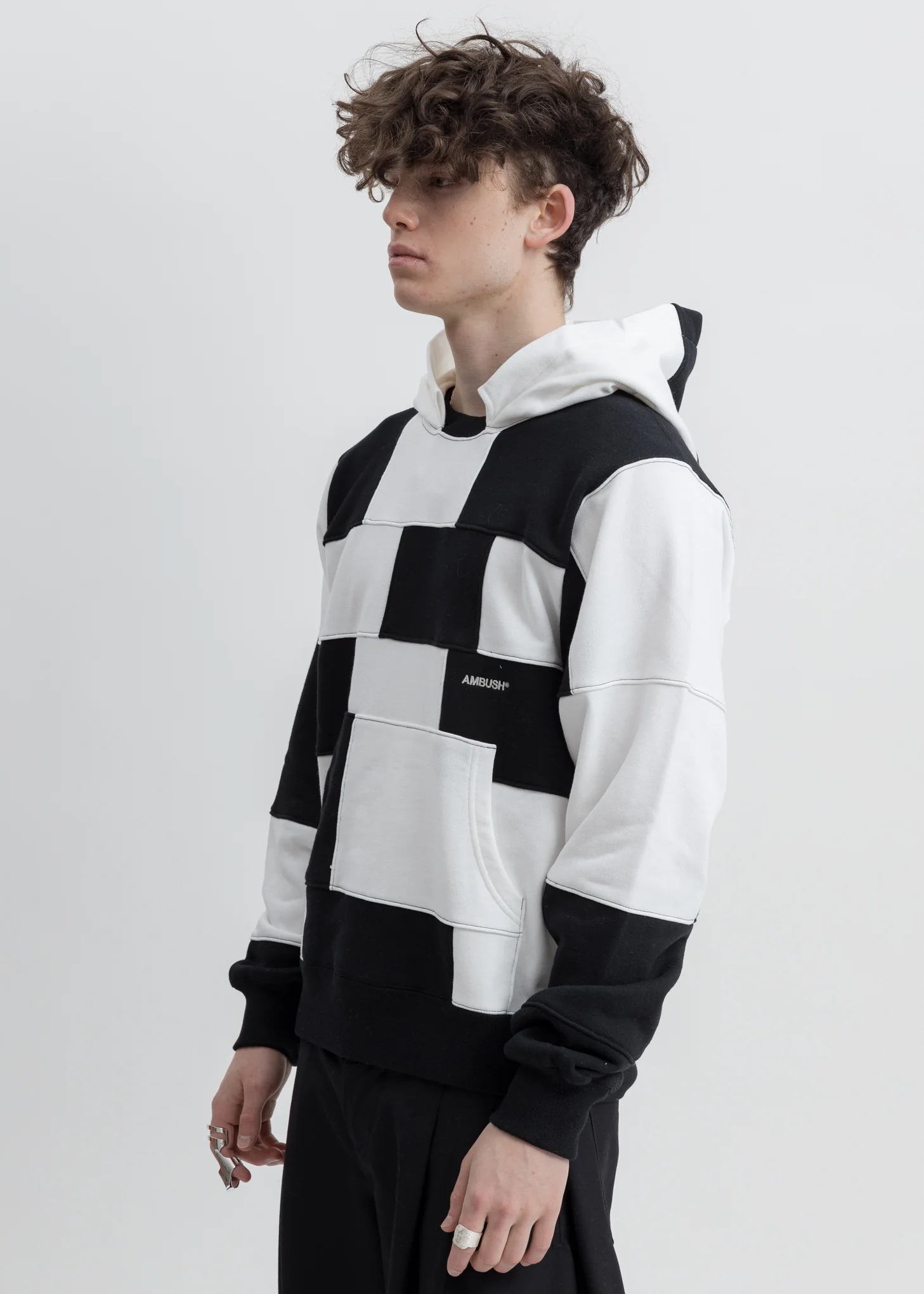 Black & White Panel Hoodie - Image 3