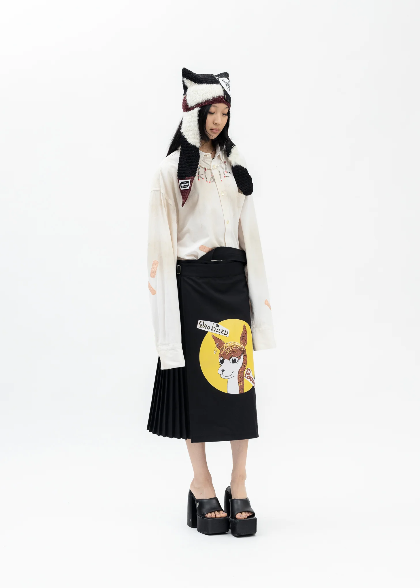 BLACK WHO KILLED BAMBI HAND KNIT BEANIE - Image 5