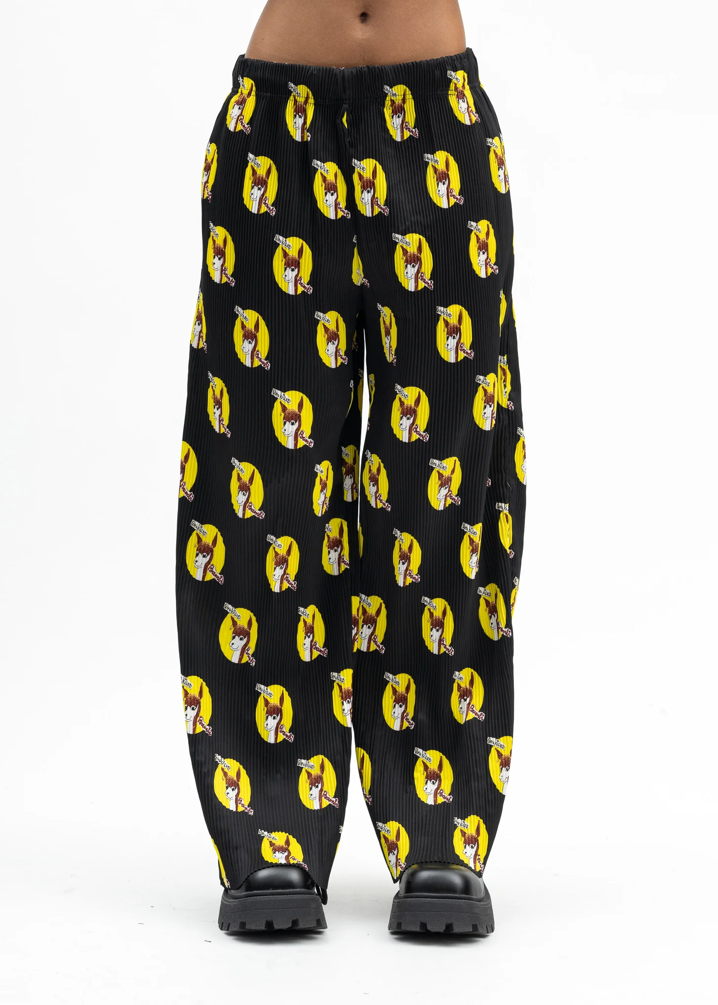 BLACK WHO KILLED BAMBI PLEATED PANTS