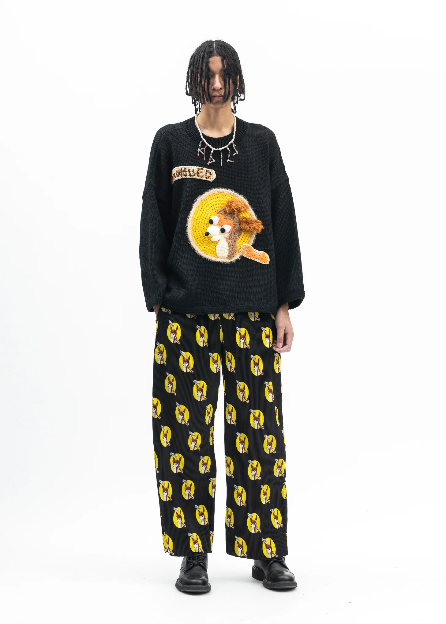 BLACK WHO KILLED BAMBI PLEATED PANTS COLLABORATION WITH JAMIE REID. - Image 5