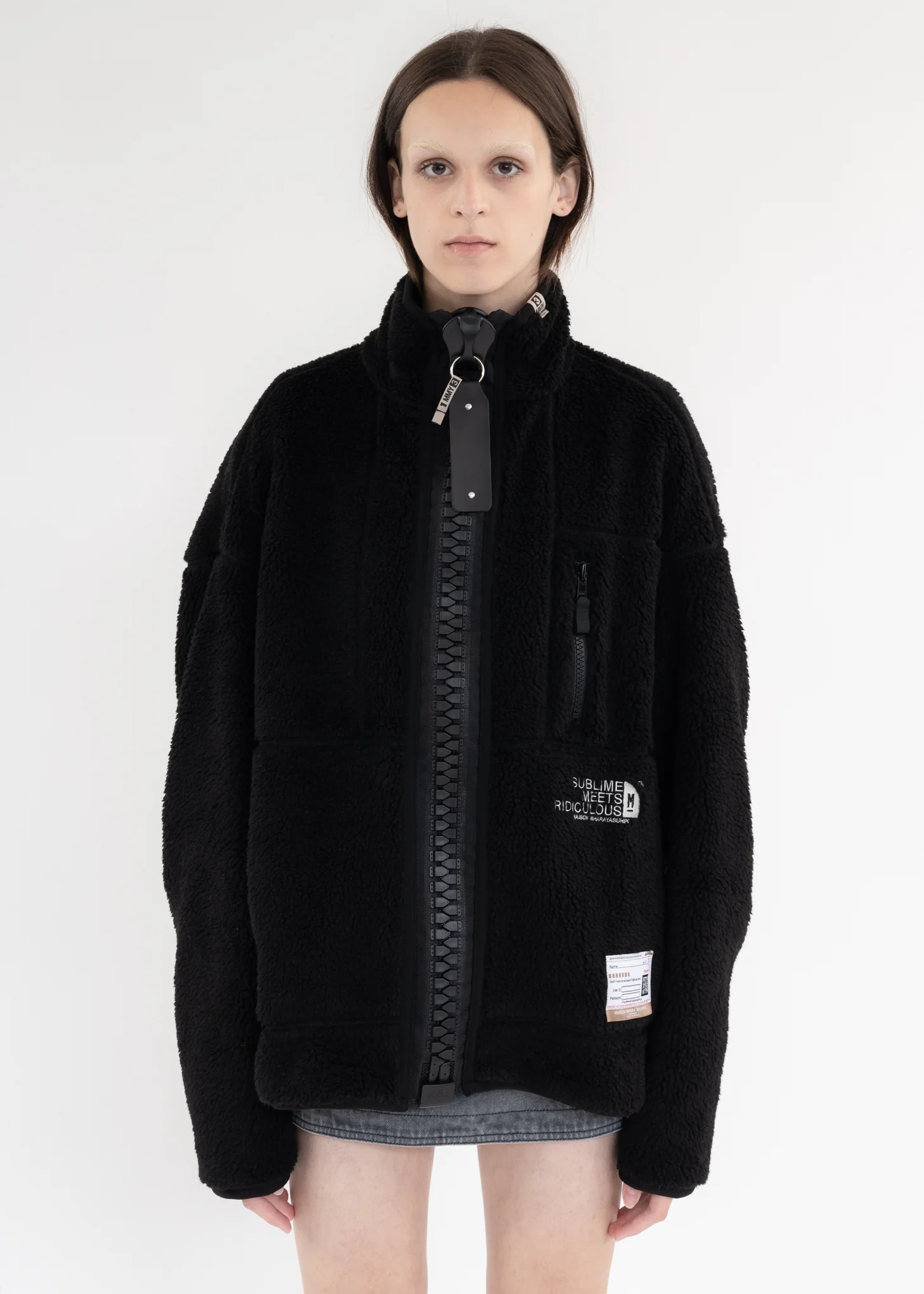 Black Wide Back Boa Blouson