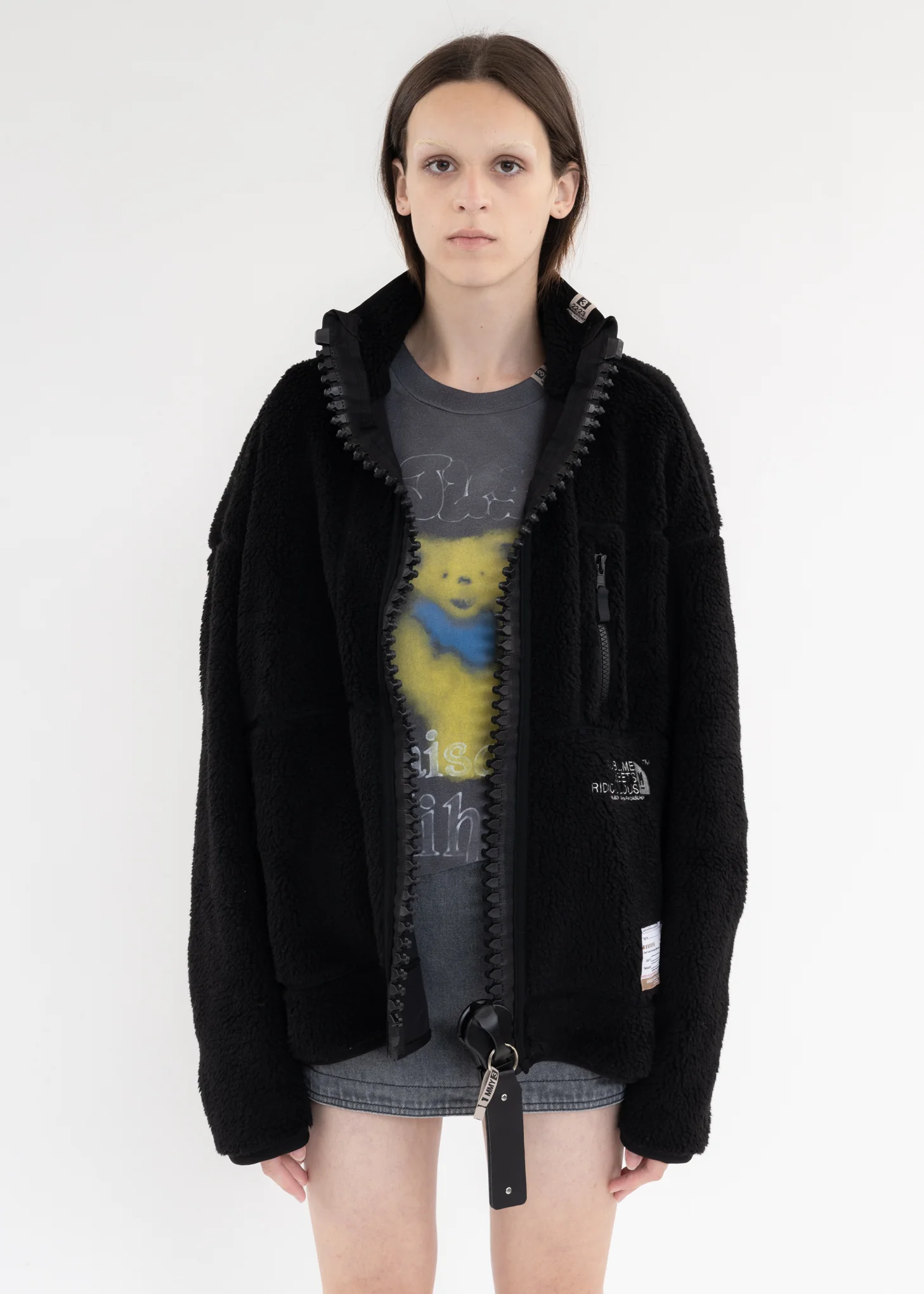 Black Wide Back Boa Blouson - Image 5
