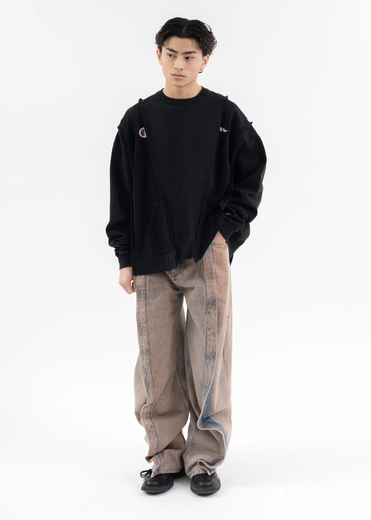 Black Wide Champ Sweat -Style C - Image 6