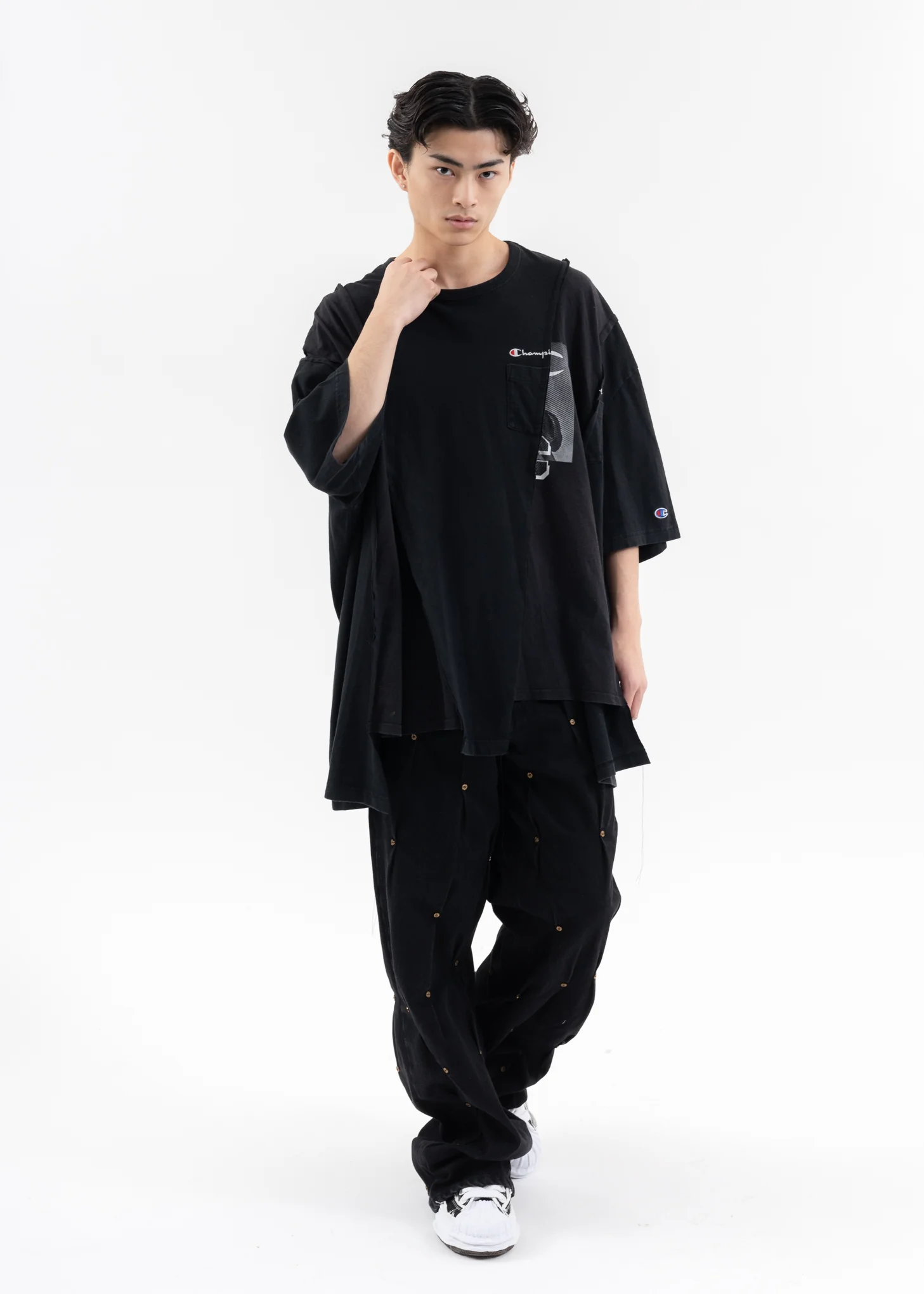 Black Wide Champ Tee -Style F - Image 5