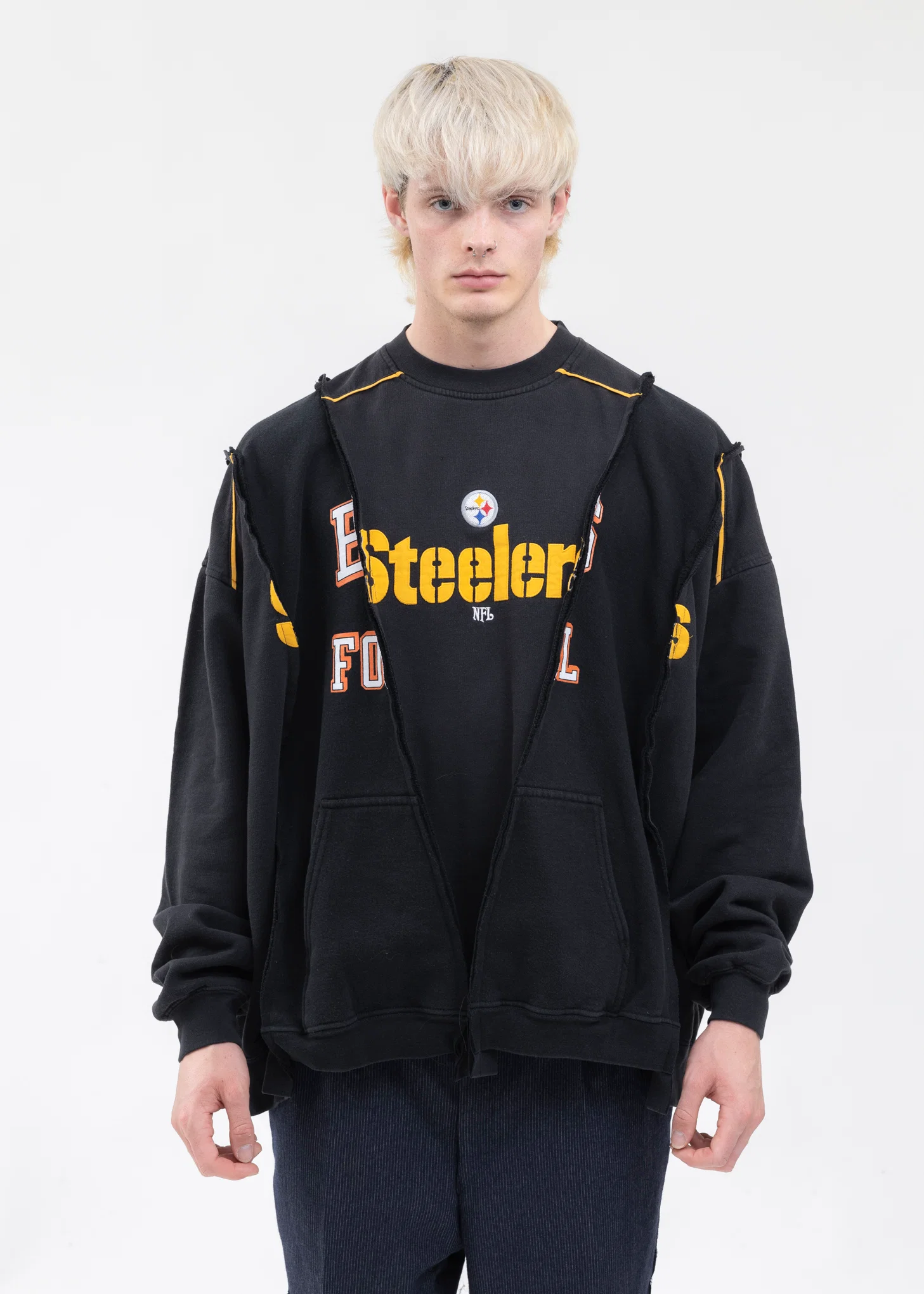 Black Wide College Sweat -Style 3