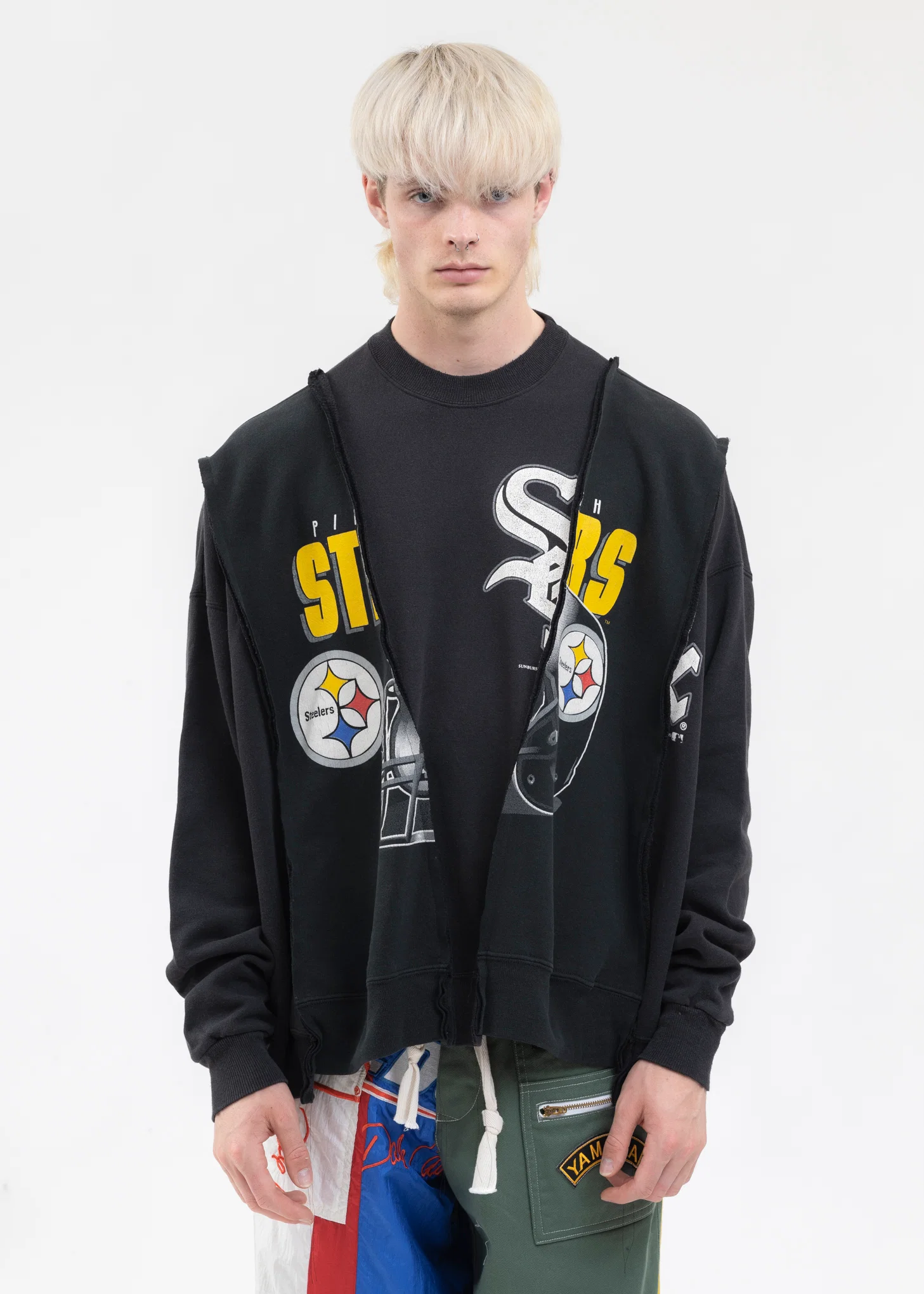 Black Wide College Sweat -Style 4