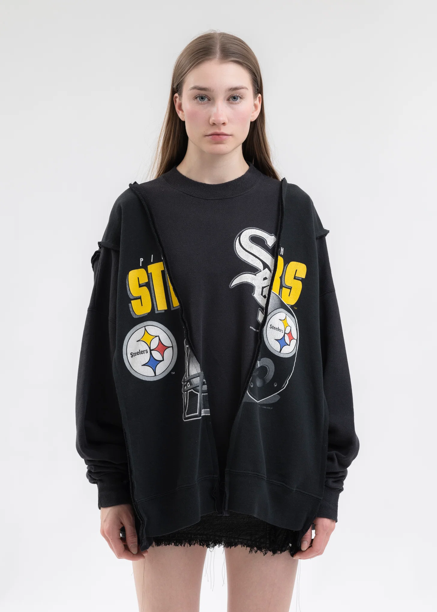 Black Wide College Sweat -Style 4