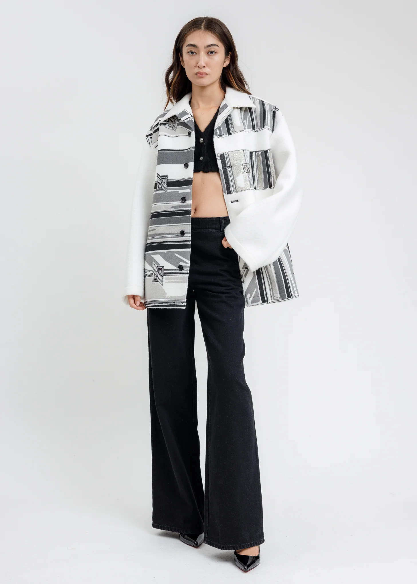 Black Wide Denim Pants - Image 6