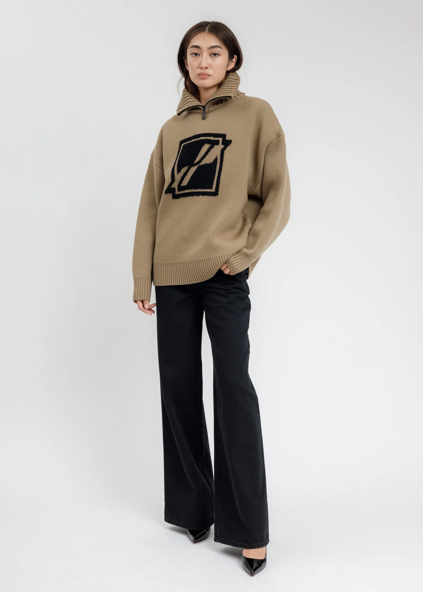Black Wide Denim Pants - Image 7