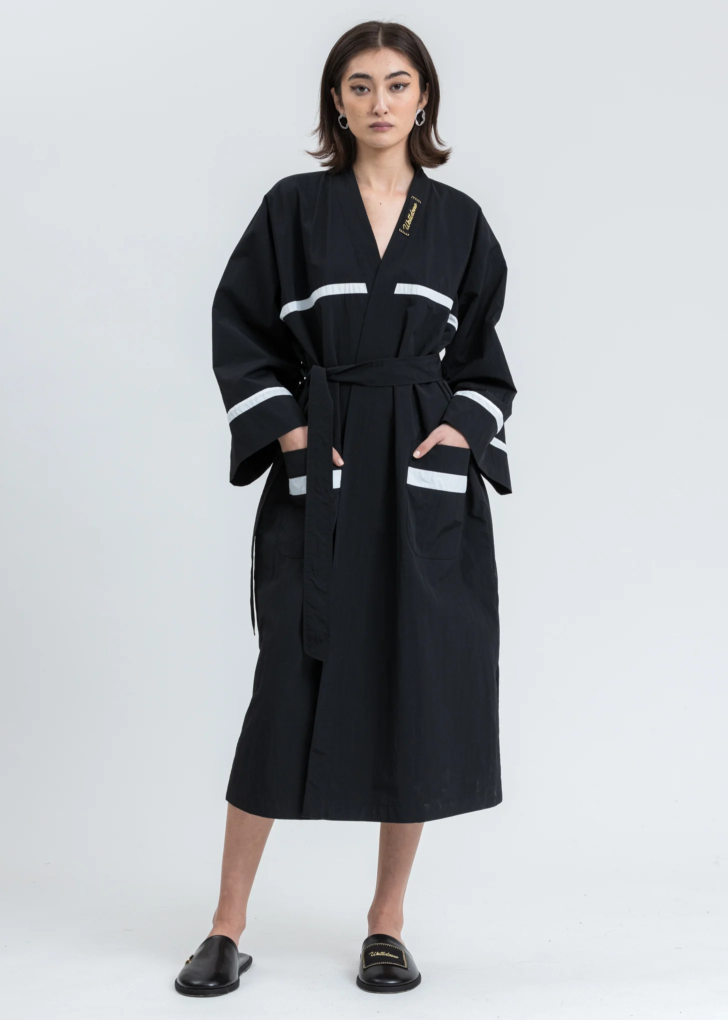 Black Wide Sleeves Night Gown - Image 6