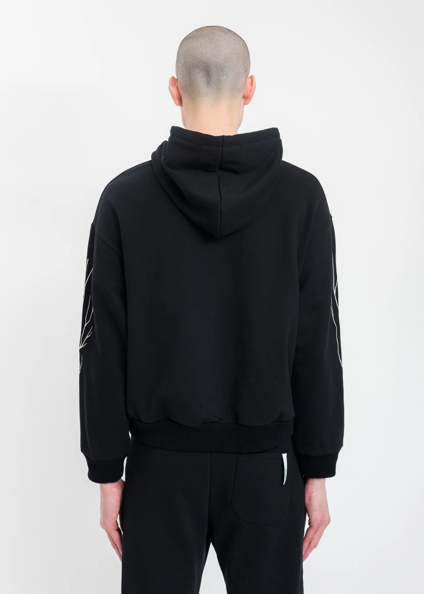 Black Wood Short Hoodie - Image 4