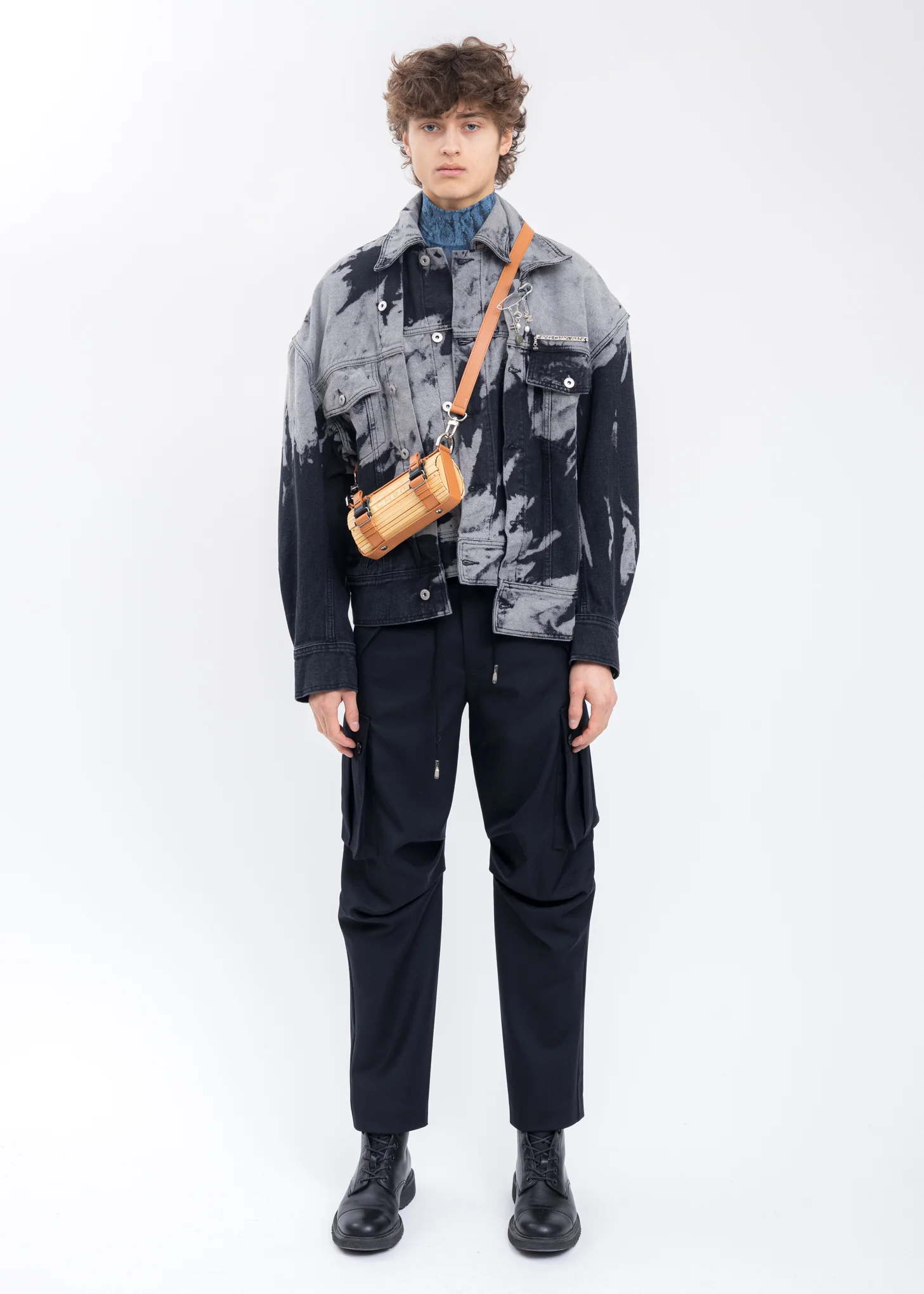 Black Wool Blend Cargo Pants - Image 7