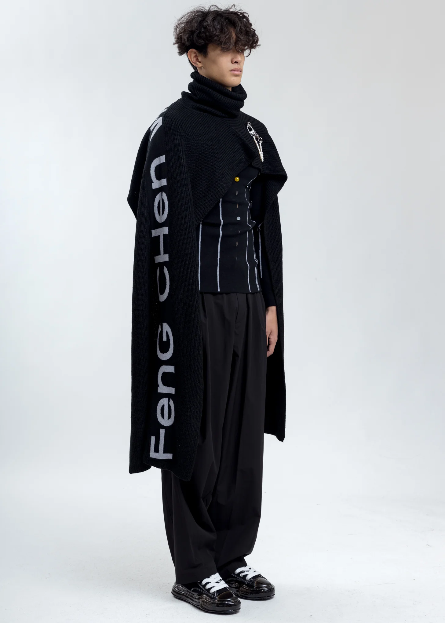 Black Wool Blend Scarf - Image 5