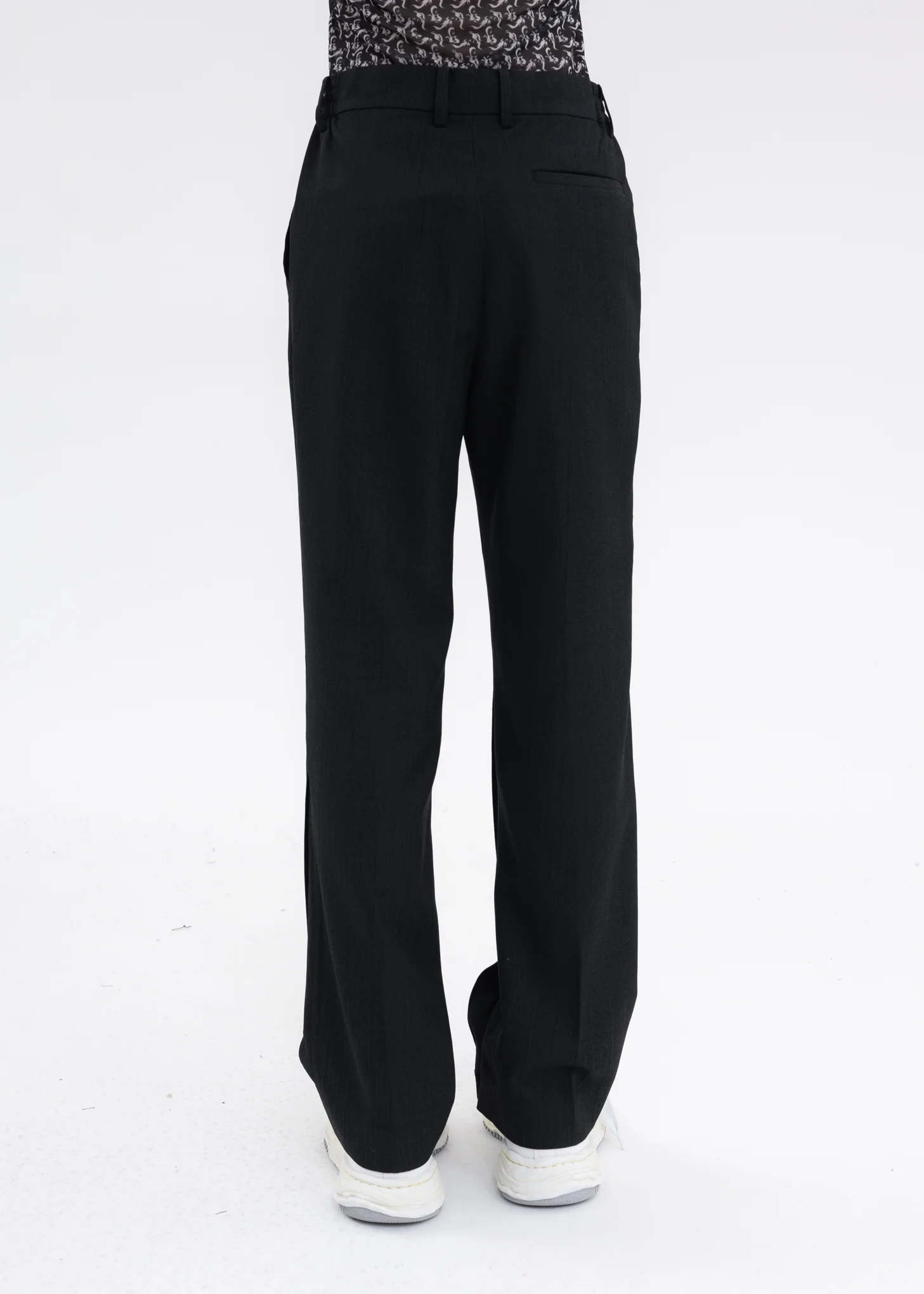 BLACK WOOL BLEND TROUSERS - Image 4