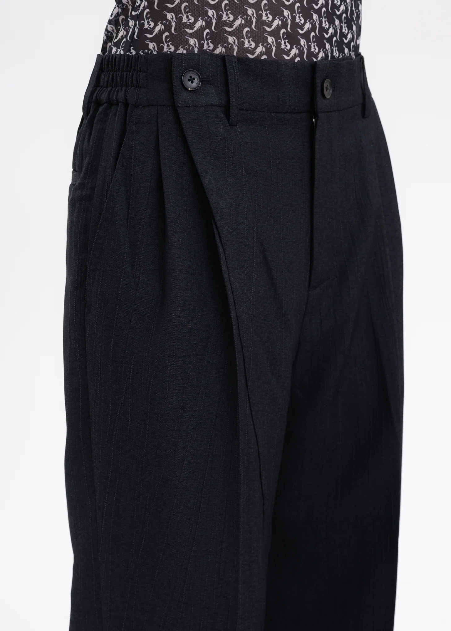 BLACK WOOL BLEND TROUSERS - Image 5