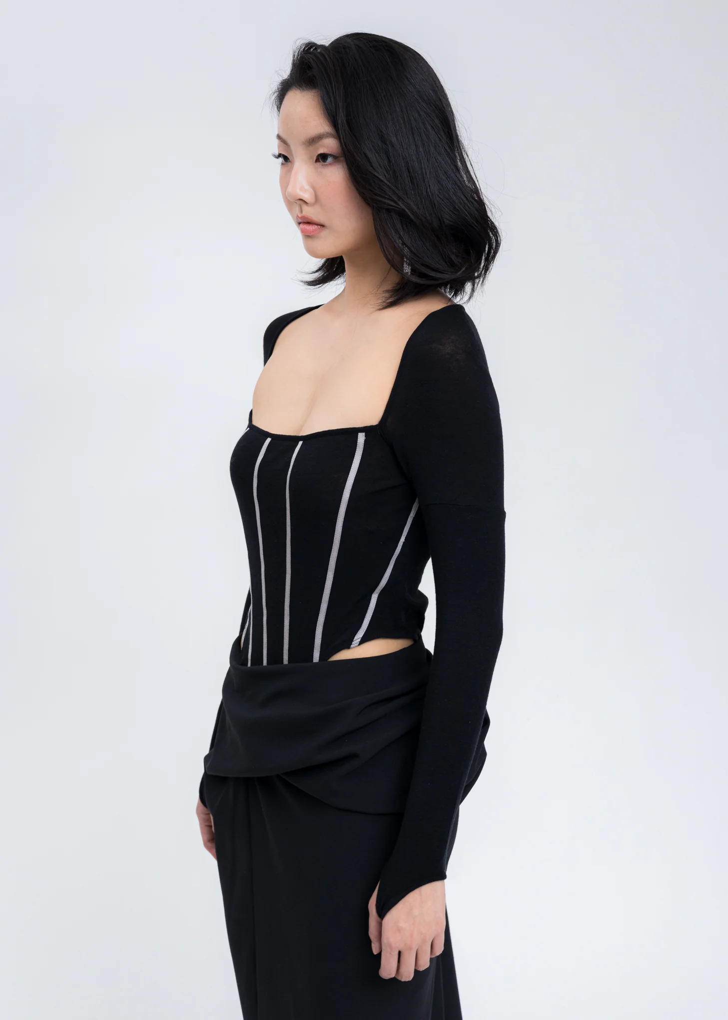 Black Wool Bodysuit - Image 2