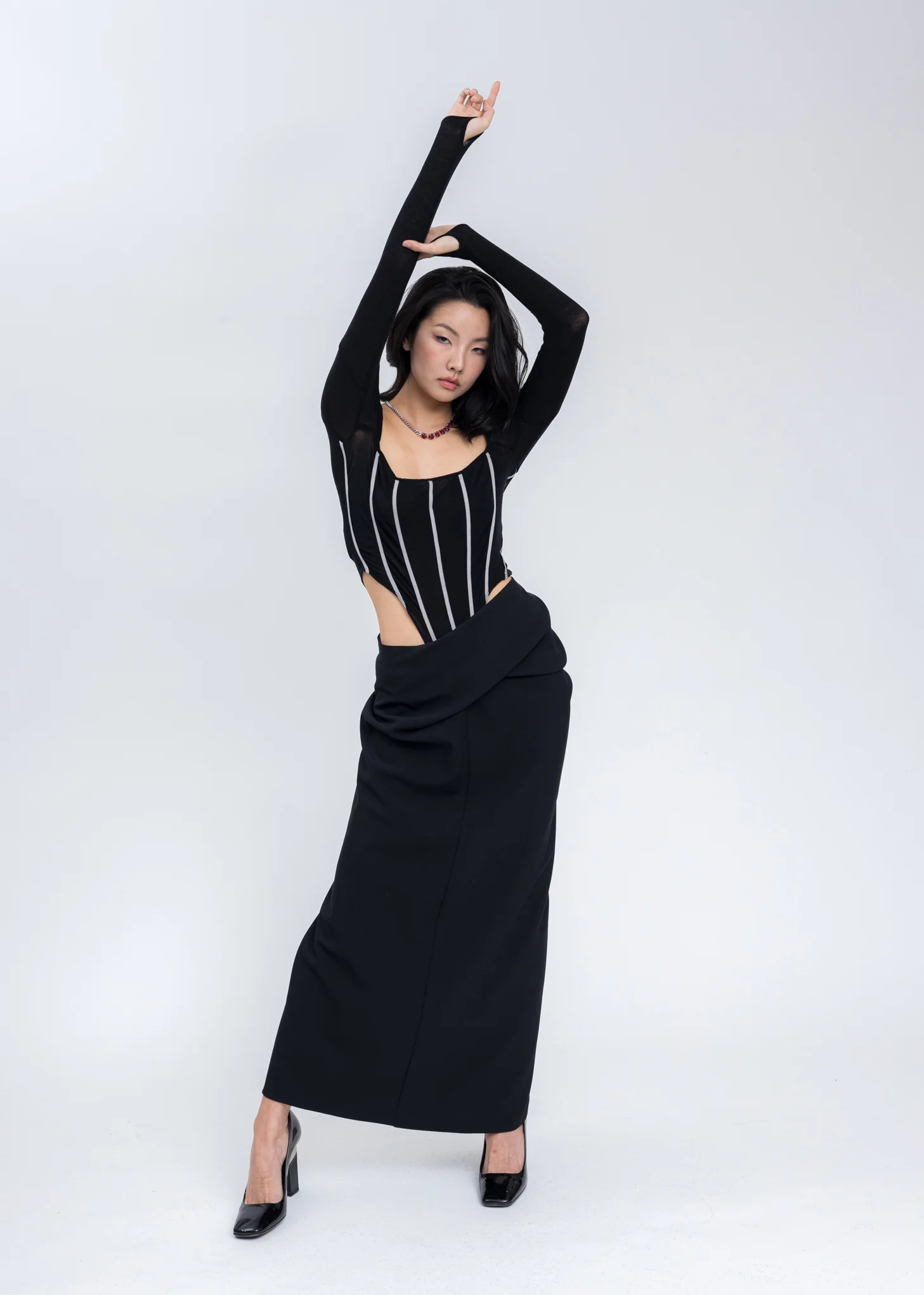 Black Wool Bodysuit - Image 7