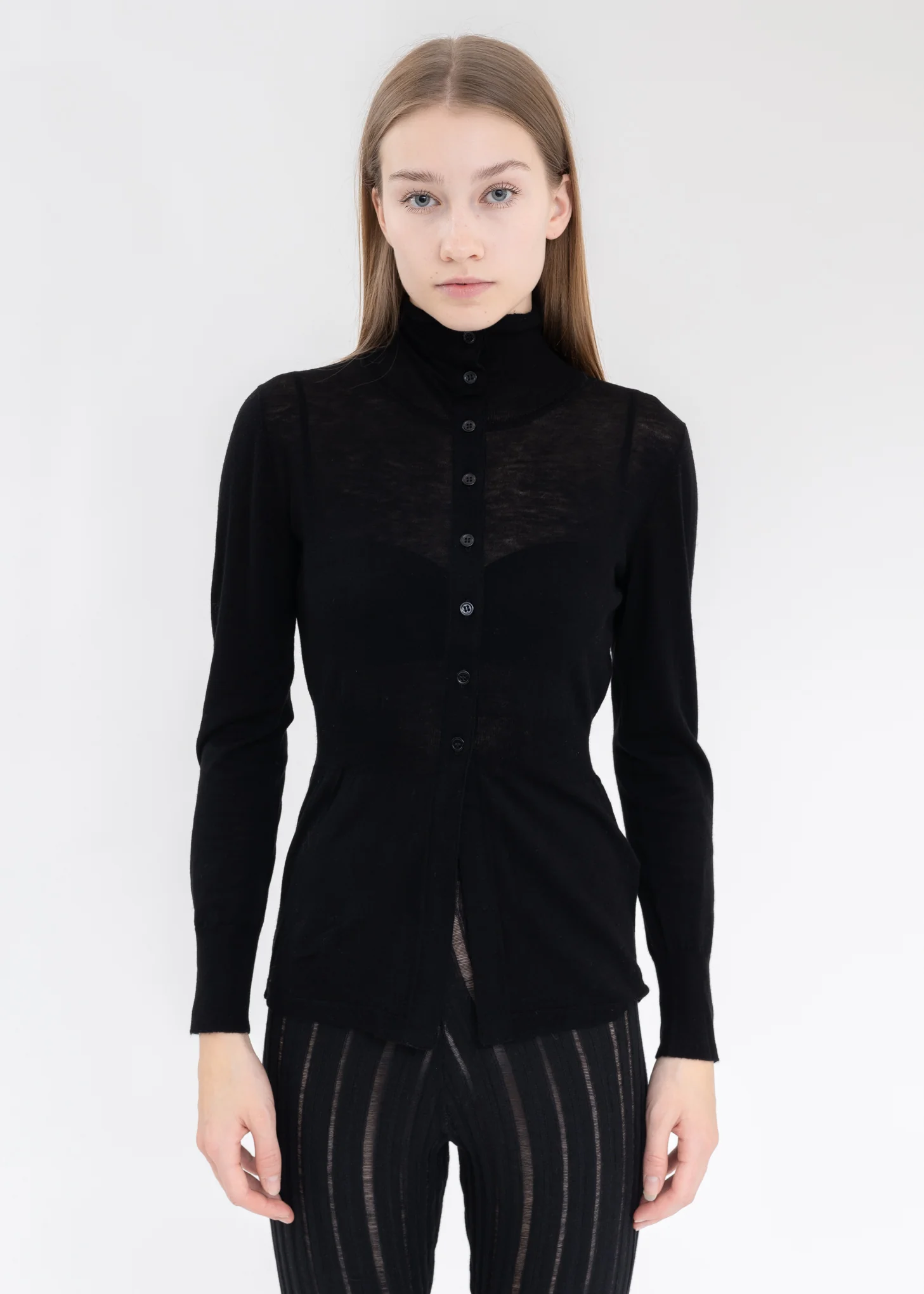 Black Wool Cardigan