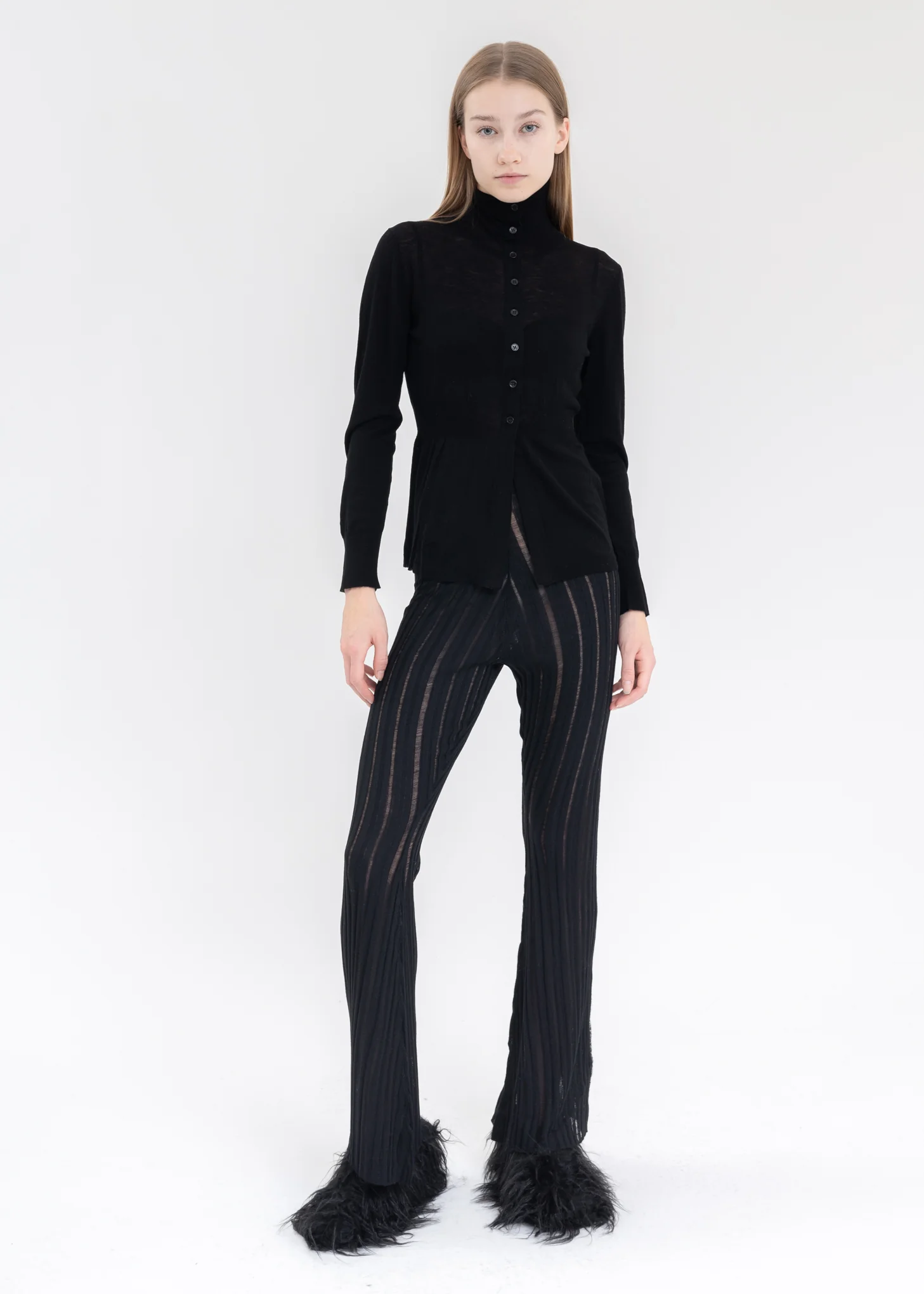 Black Wool Cardigan - Image 5