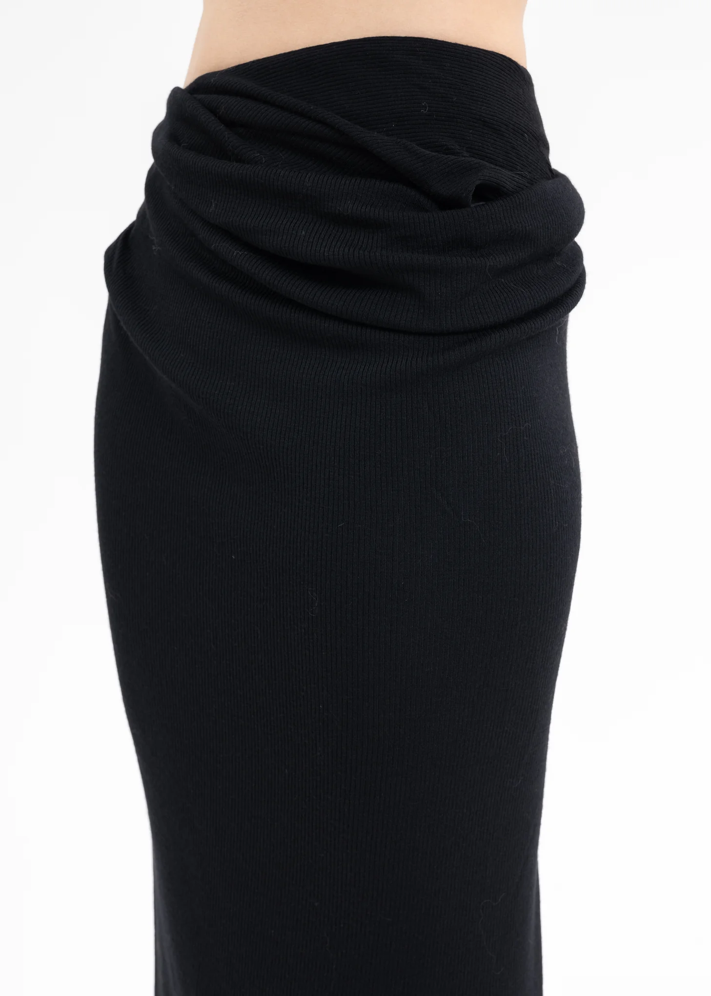 Black Wool Long Skirt - Image 4