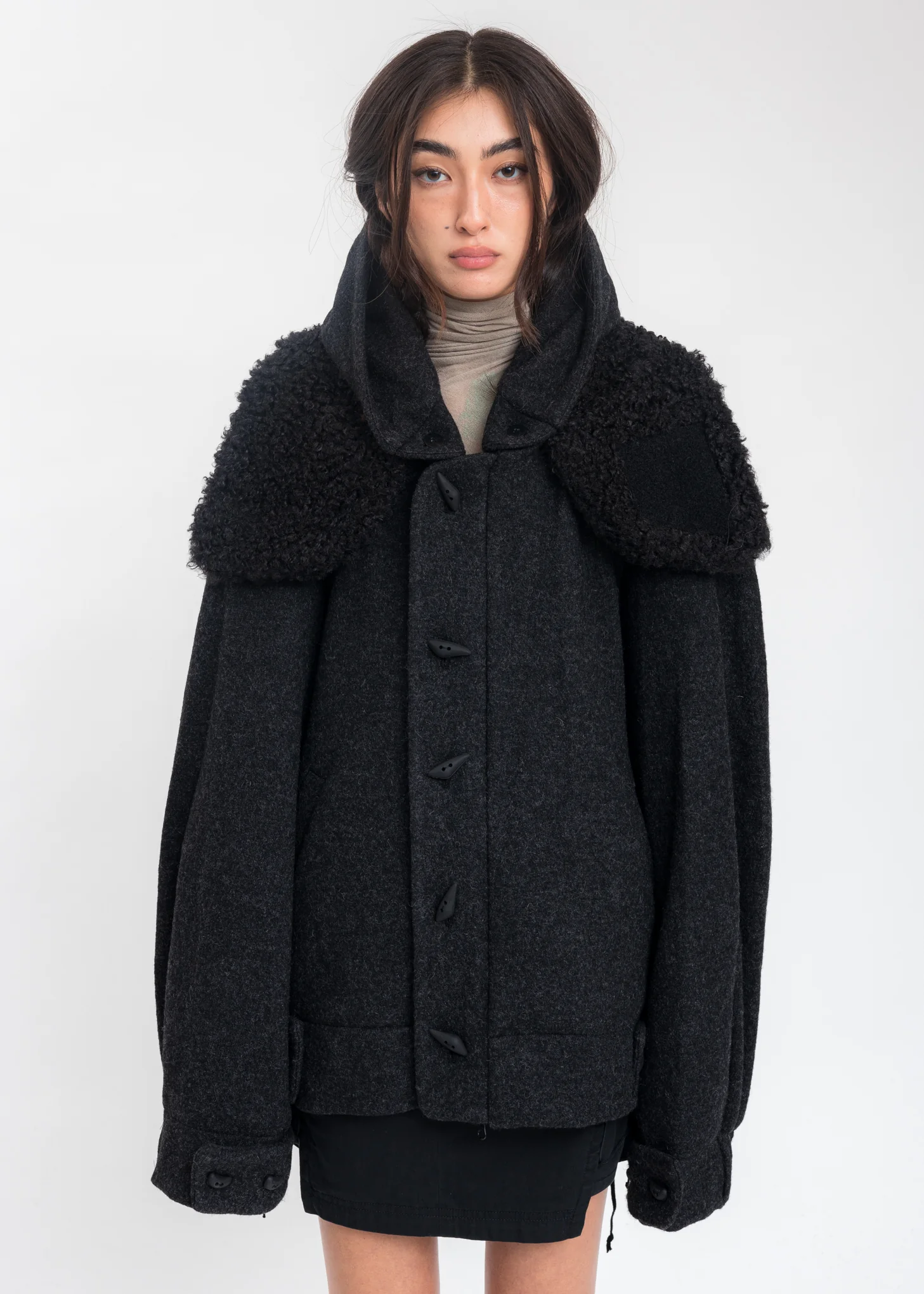 Black Wool Oversized Jumper