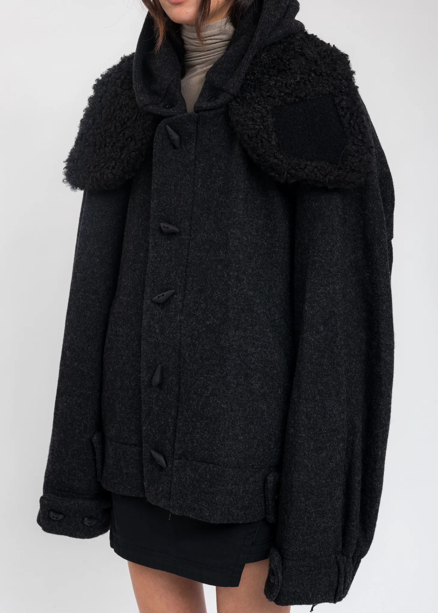 Black Wool Oversized Jumper - Image 5
