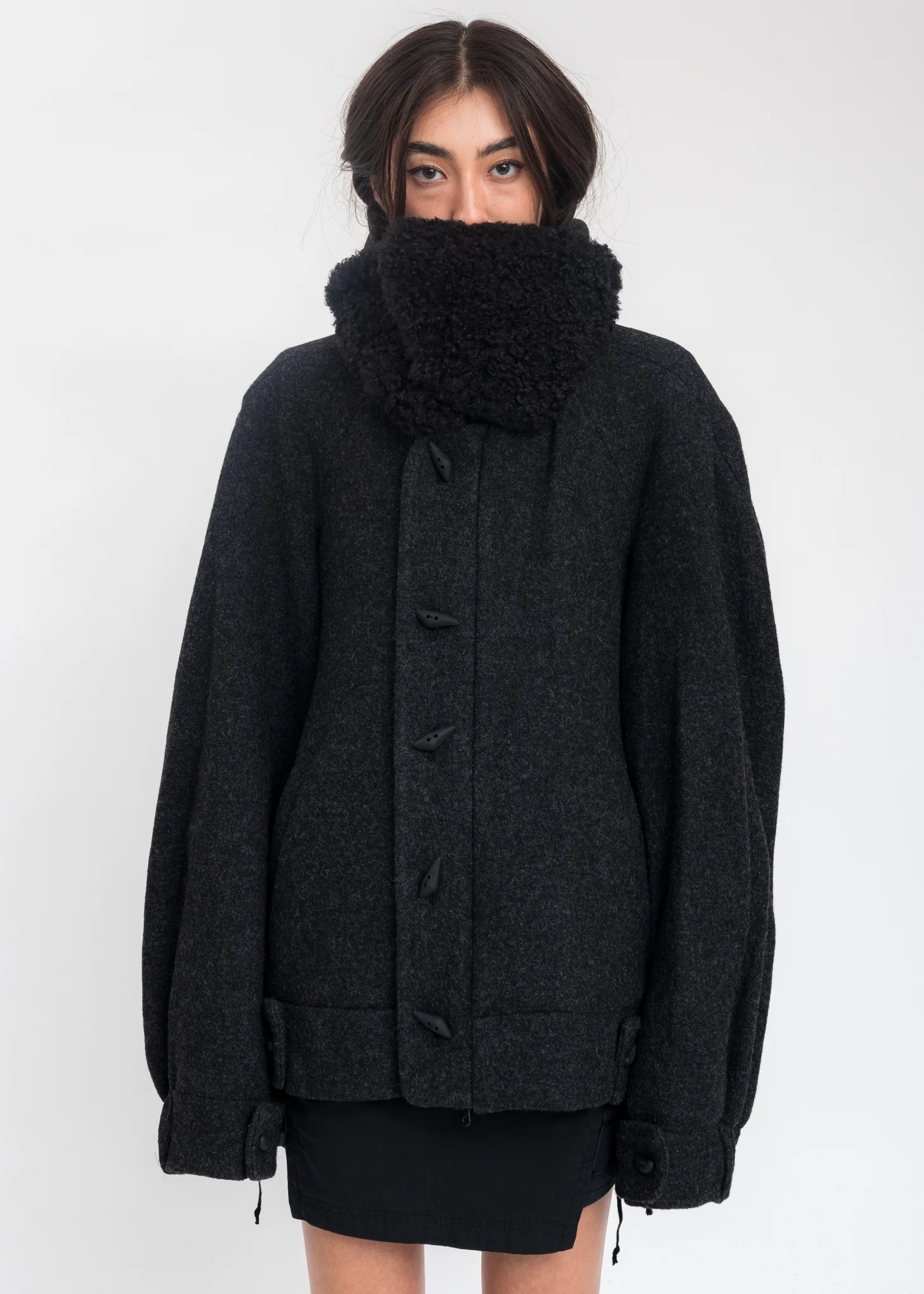 Black Wool Oversized Jumper - Image 6