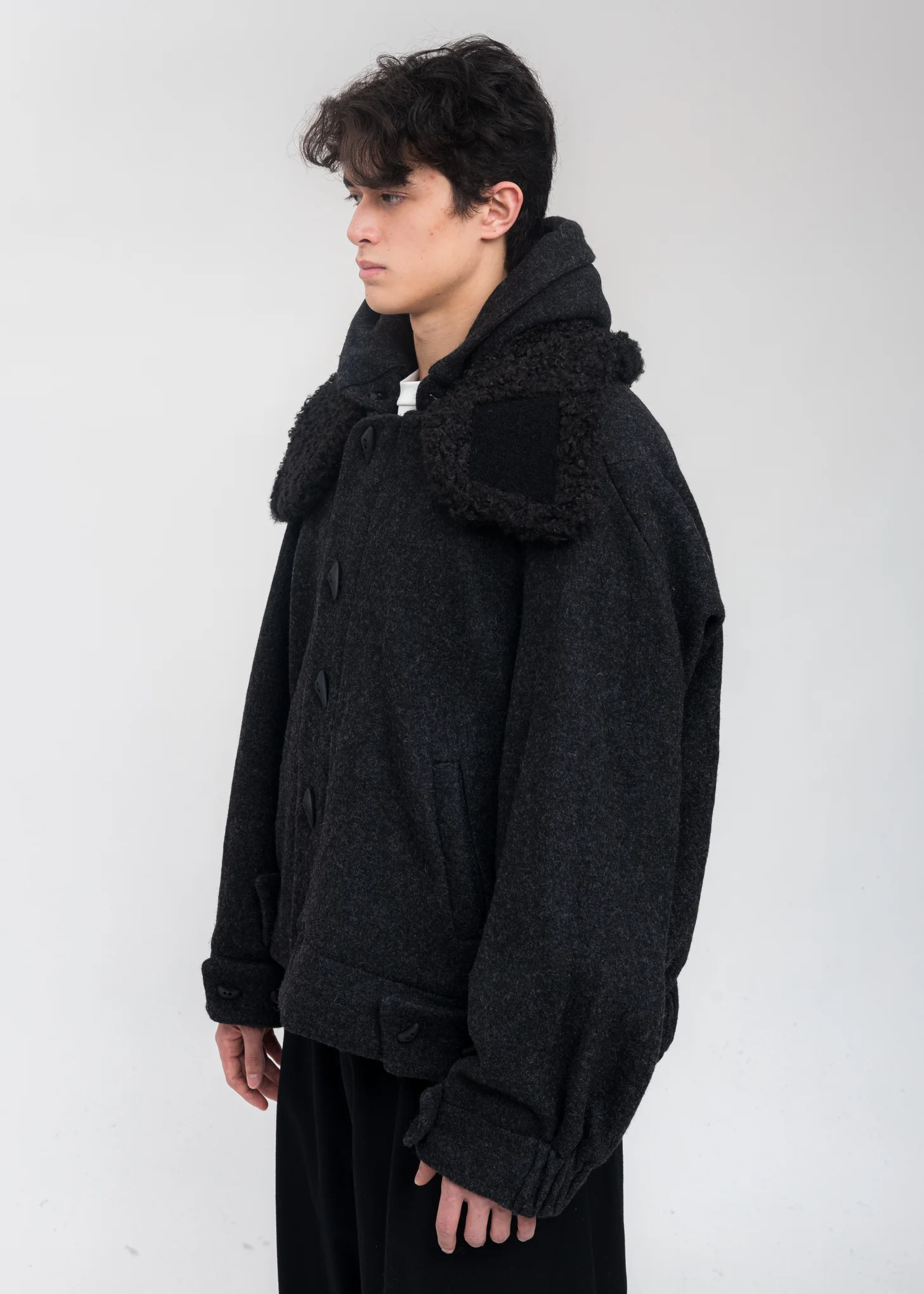 Black Wool Oversized Jumper - Image 3