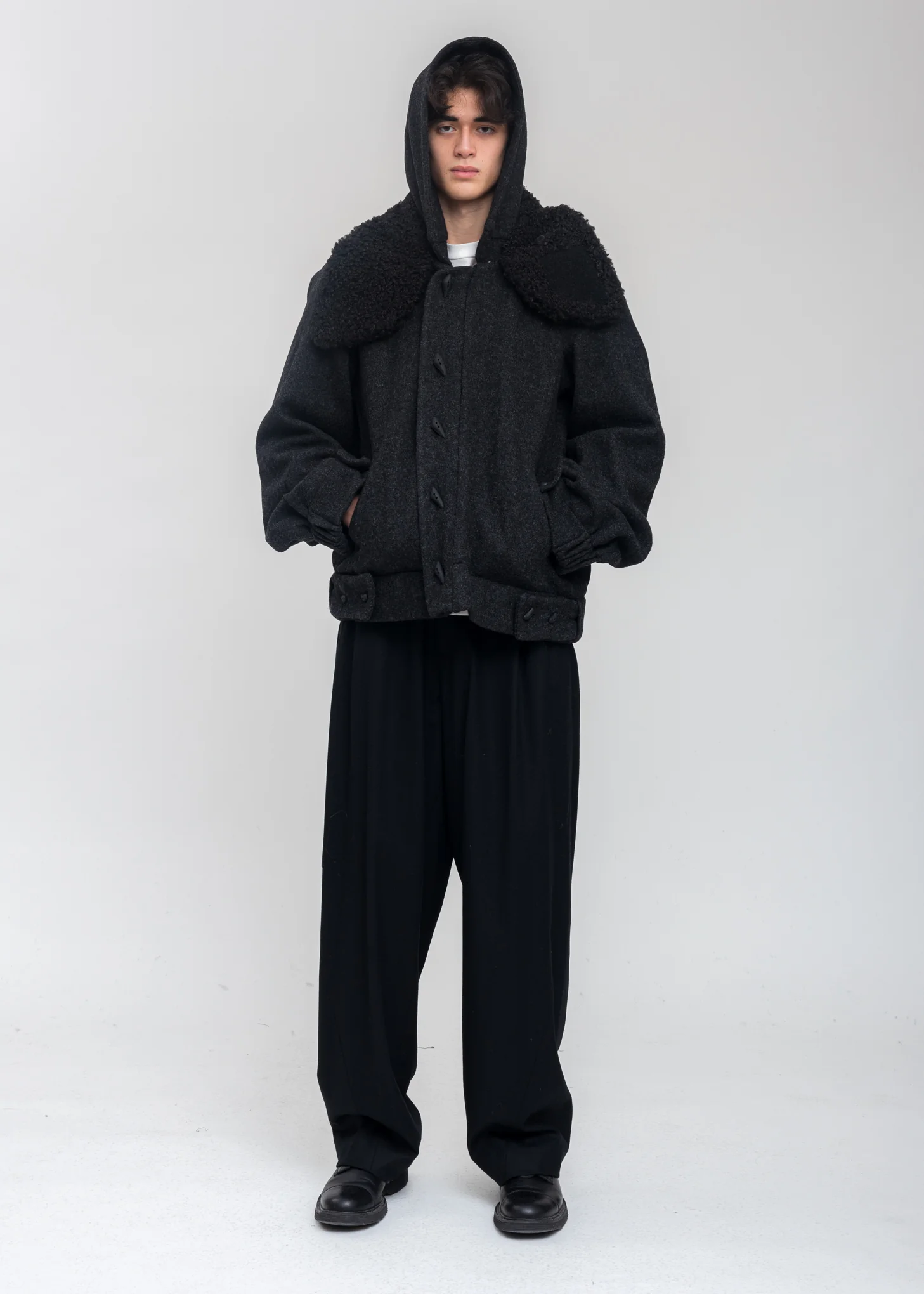 Black Wool Oversized Jumper - Image 7