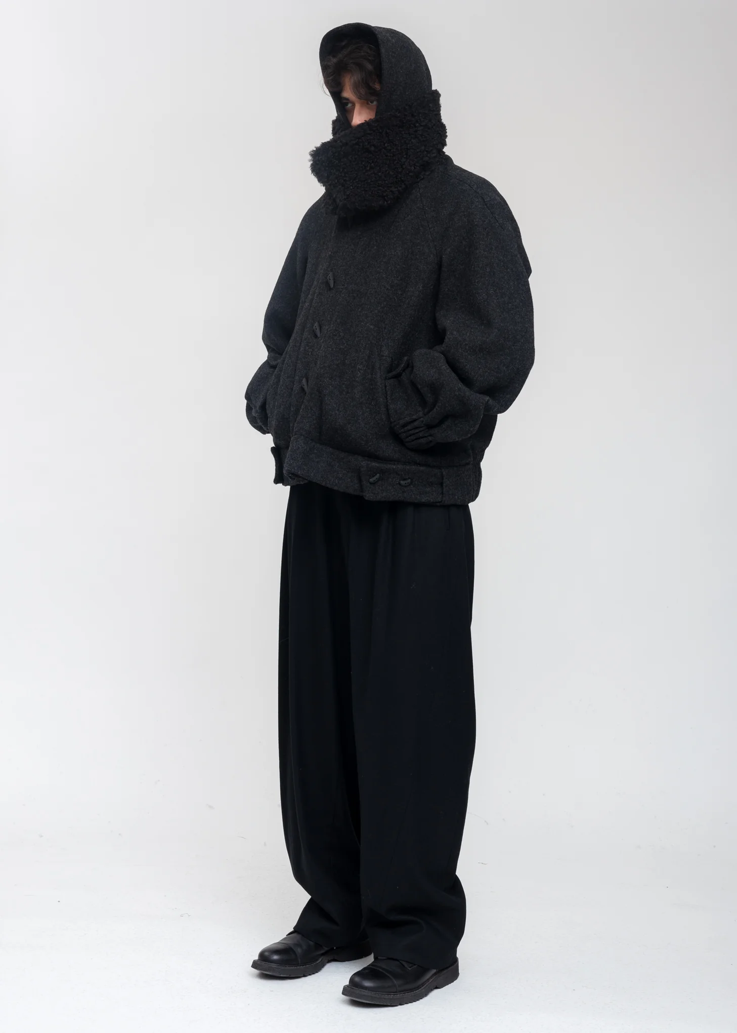 Black Wool Oversized Jumper - Image 8