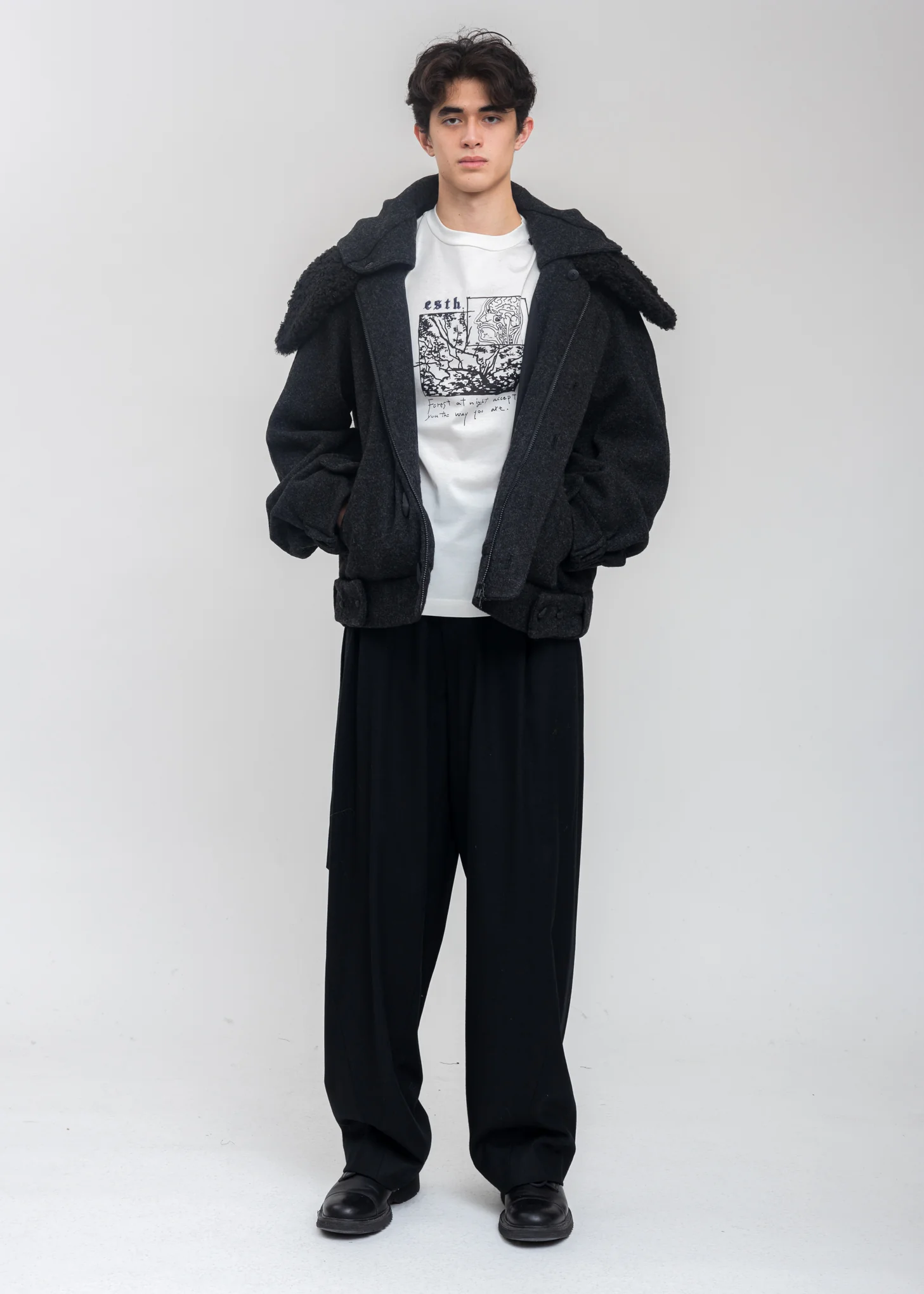Black Wool Oversized Jumper - Image 9