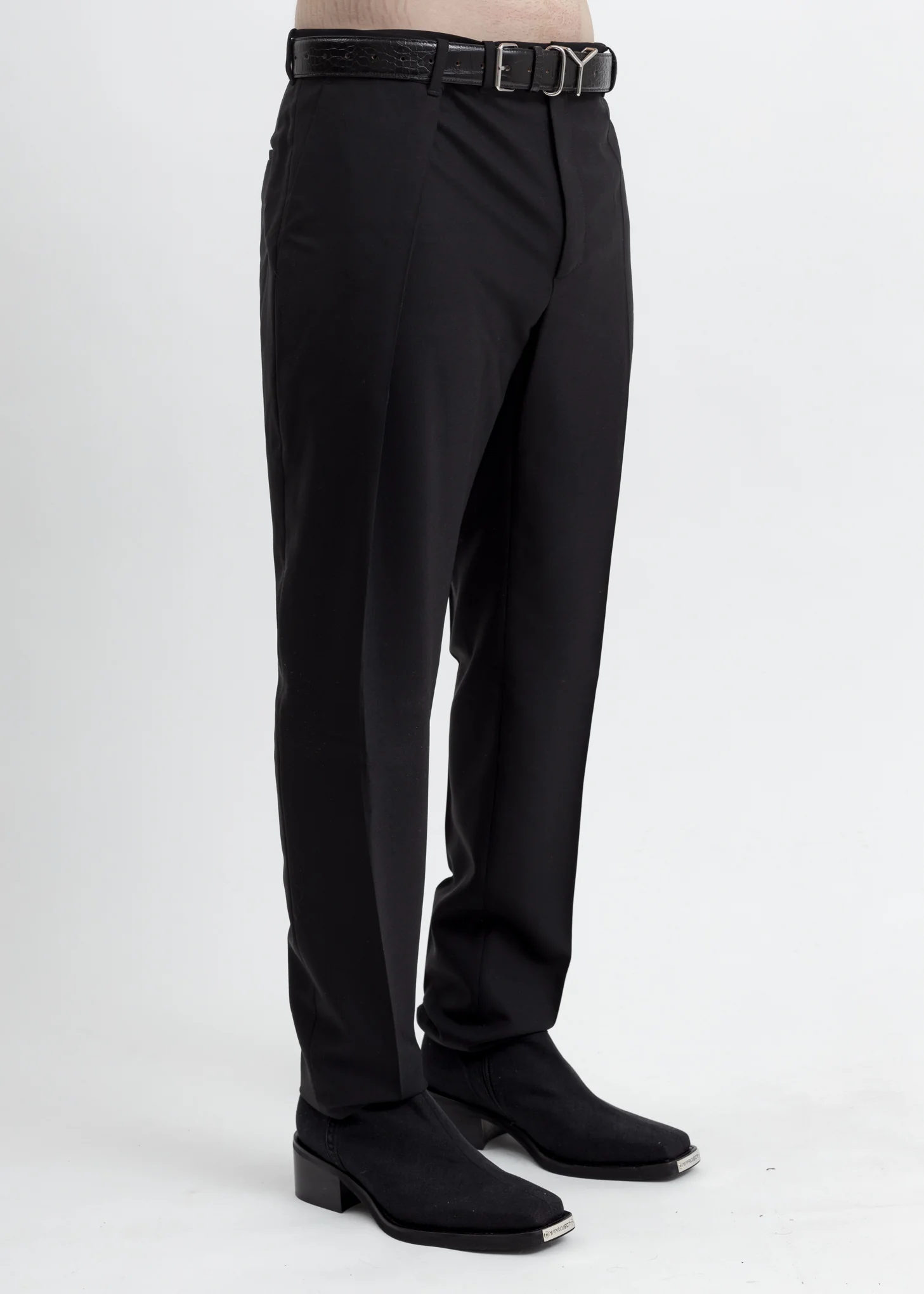 Black Wool Oversized Waist Trousers - Image 3