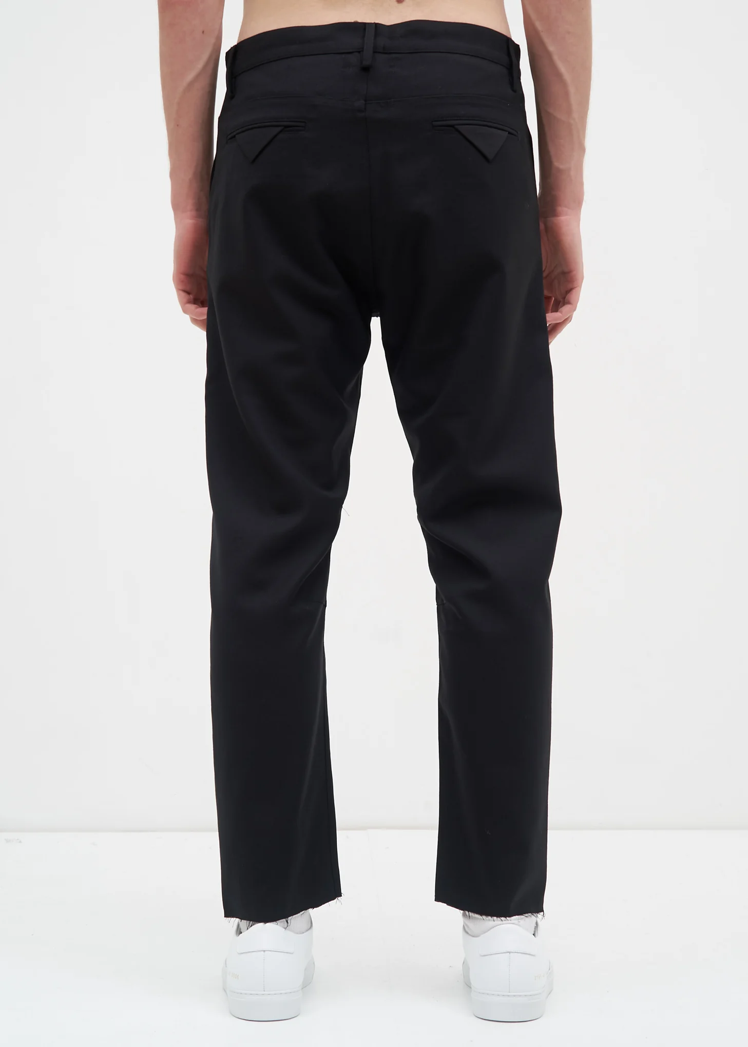 Black Wool Pintuck Peg Chino - Image 3