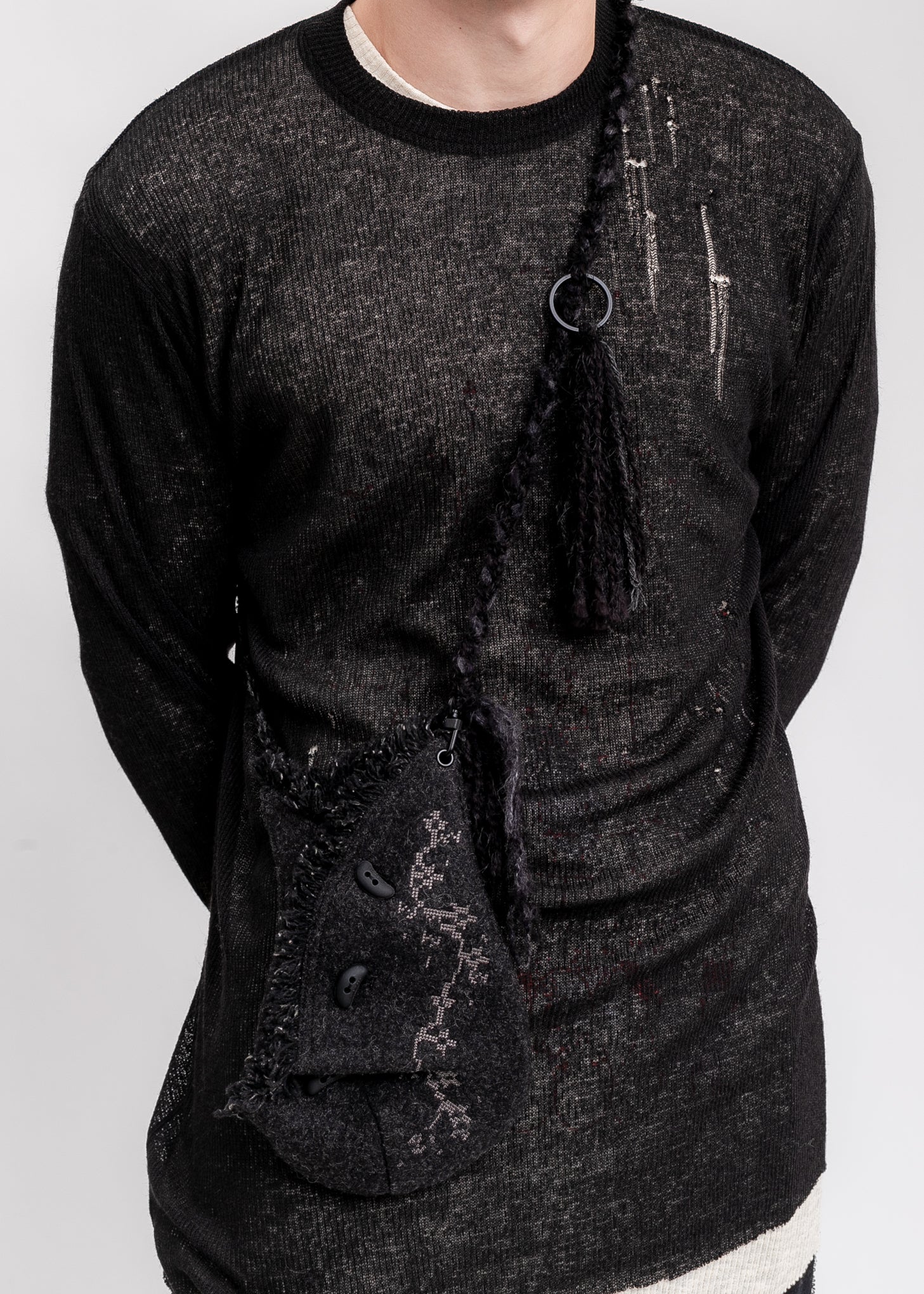 Black Wool Pocket Bag