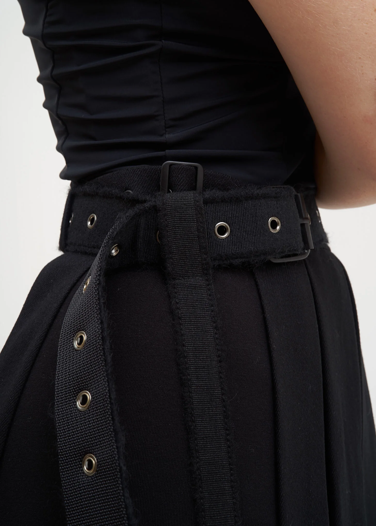 Black Wool Skirt w/ Garter Belt - Image 6