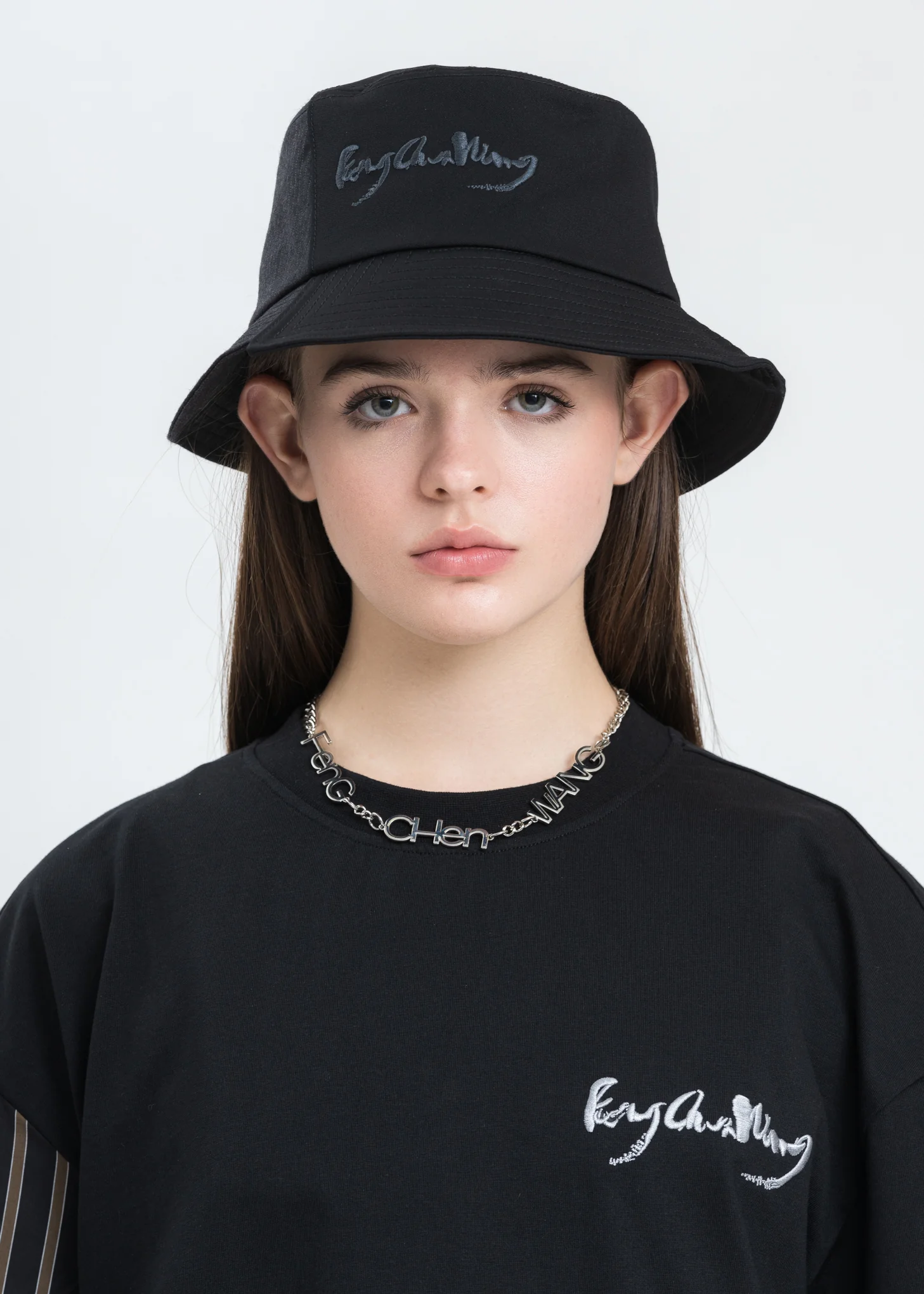 Black Woven Bucket Hat