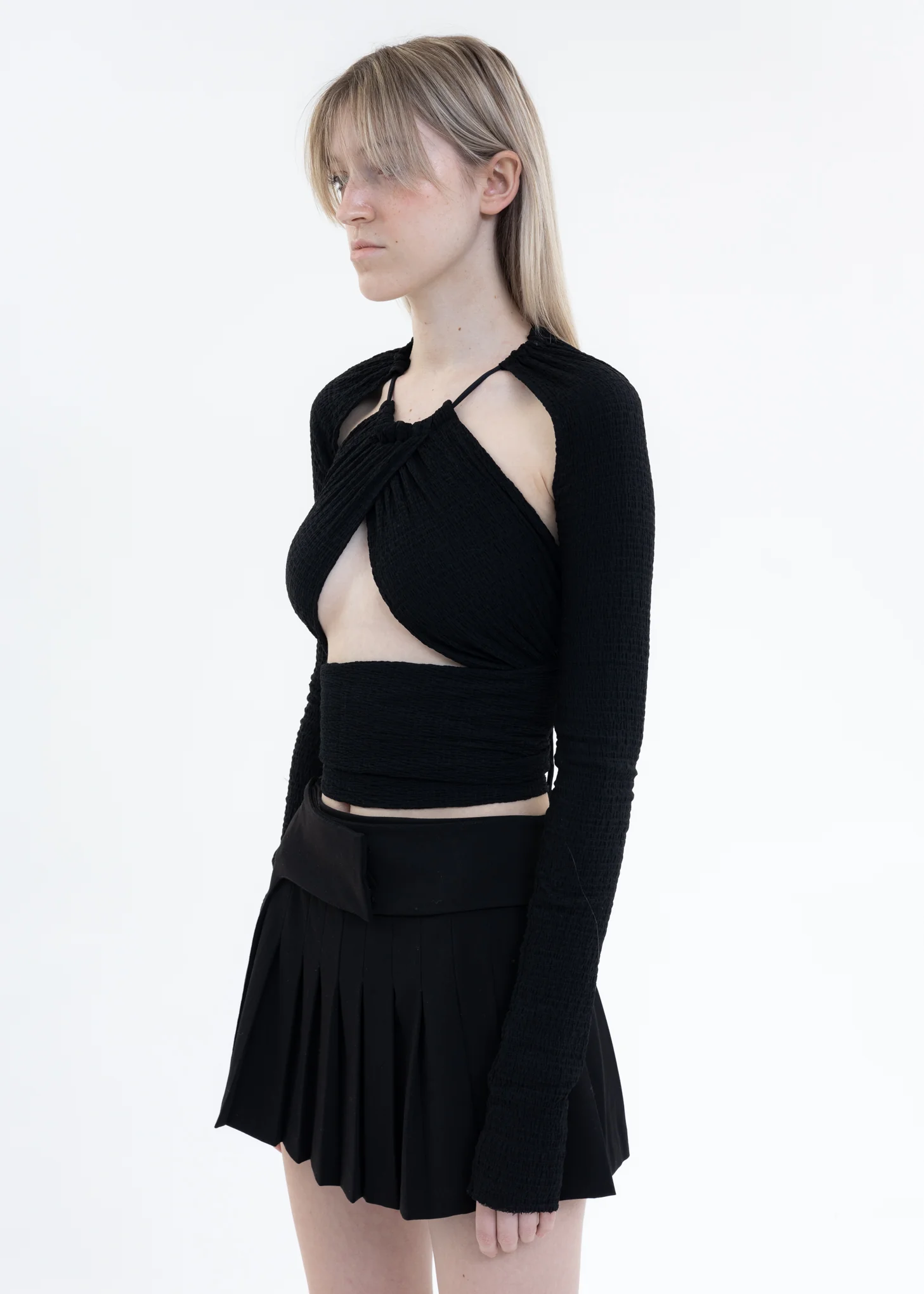 Black Wrap Halter Top - Image 4