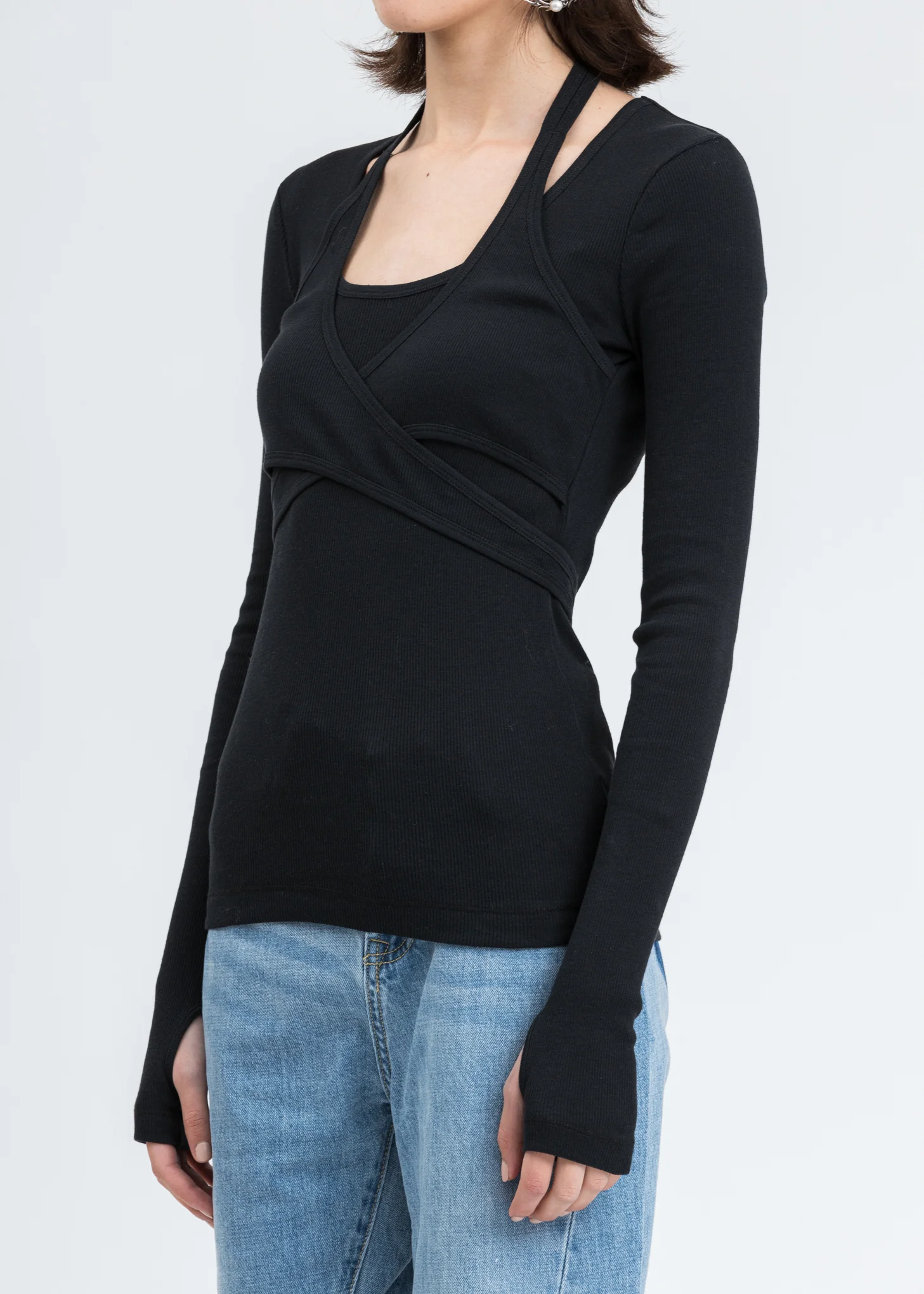 Black Wrap Long Sleeve - Image 4
