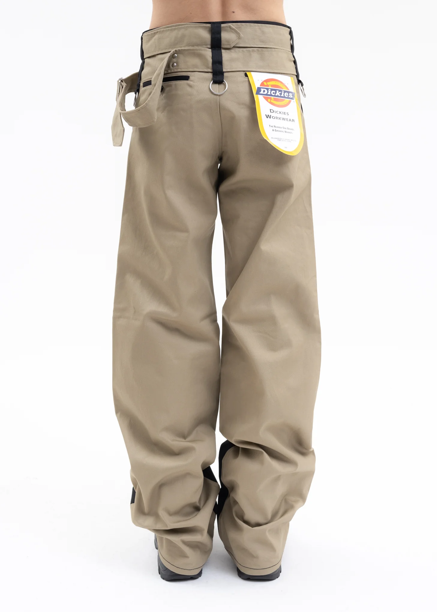 Black X Khaki KIDILL × Dickies Metal Badges Pants - Image 3