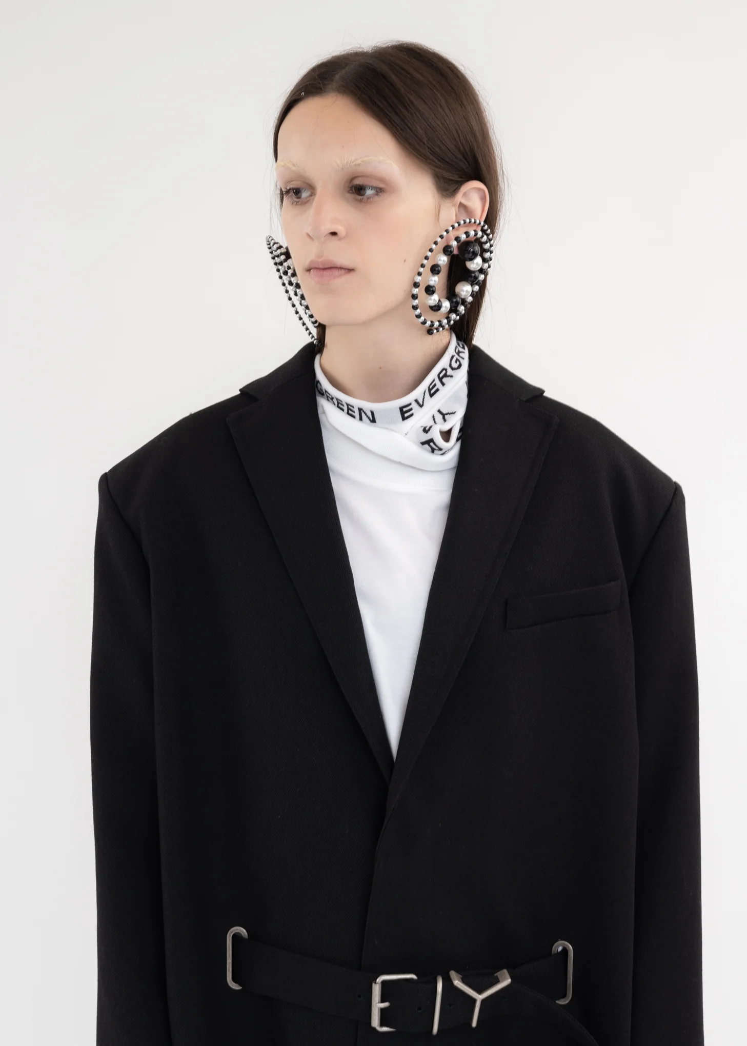BLACK Y BELT COAT - Image 5