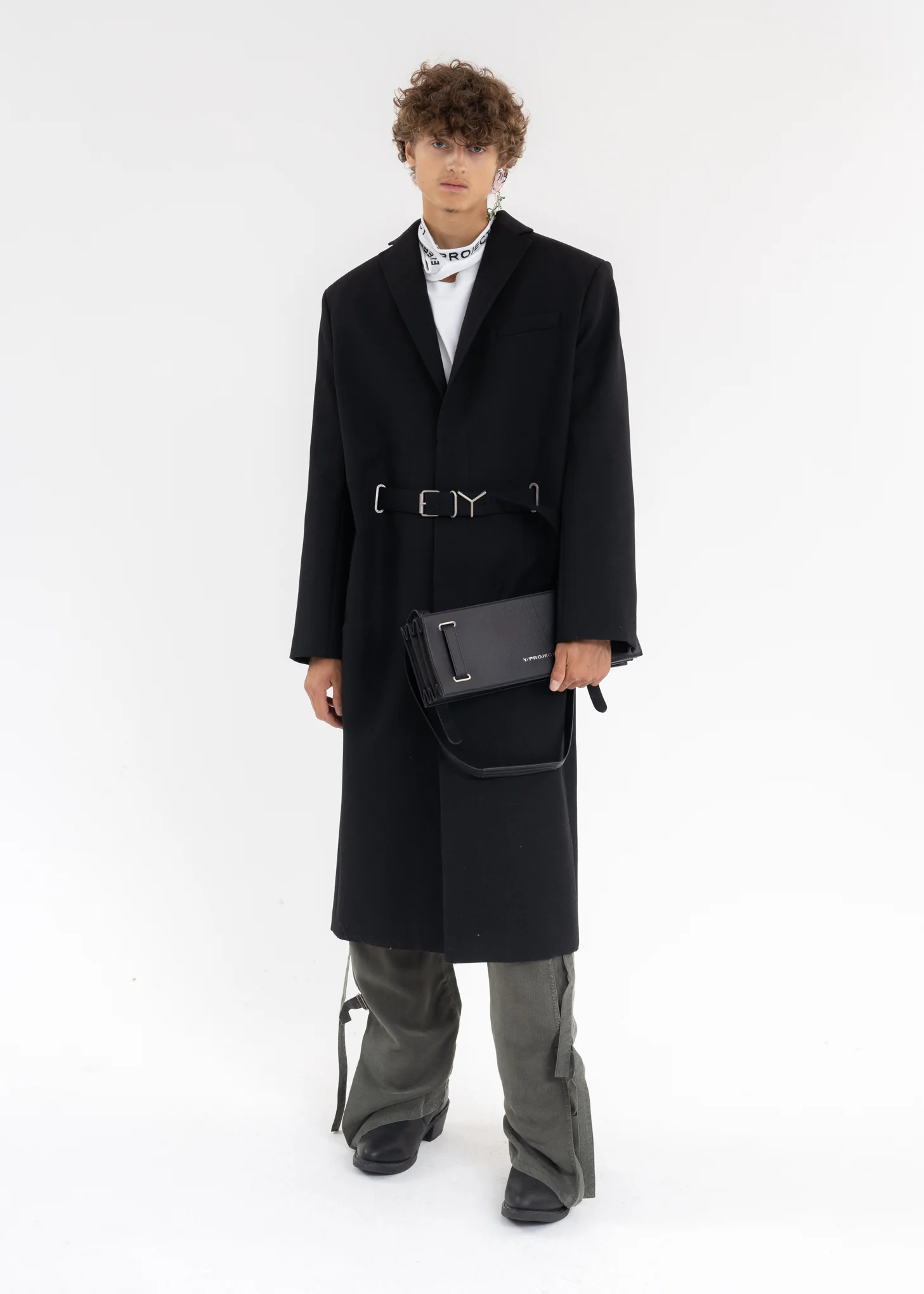 BLACK Y BELT COAT - Image 5