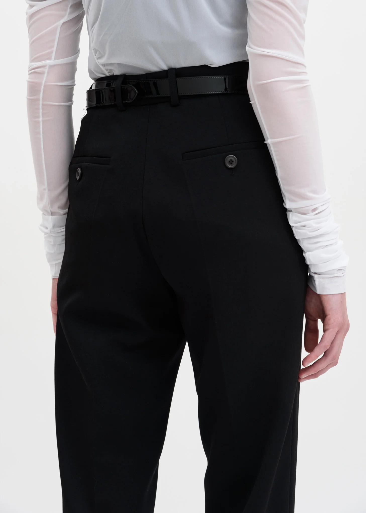 Black Y-Cuff Trousers - Image 5