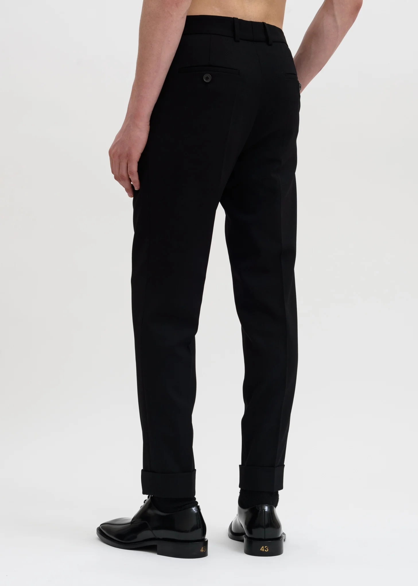 Black Y-Cuff Trousers - Image 2