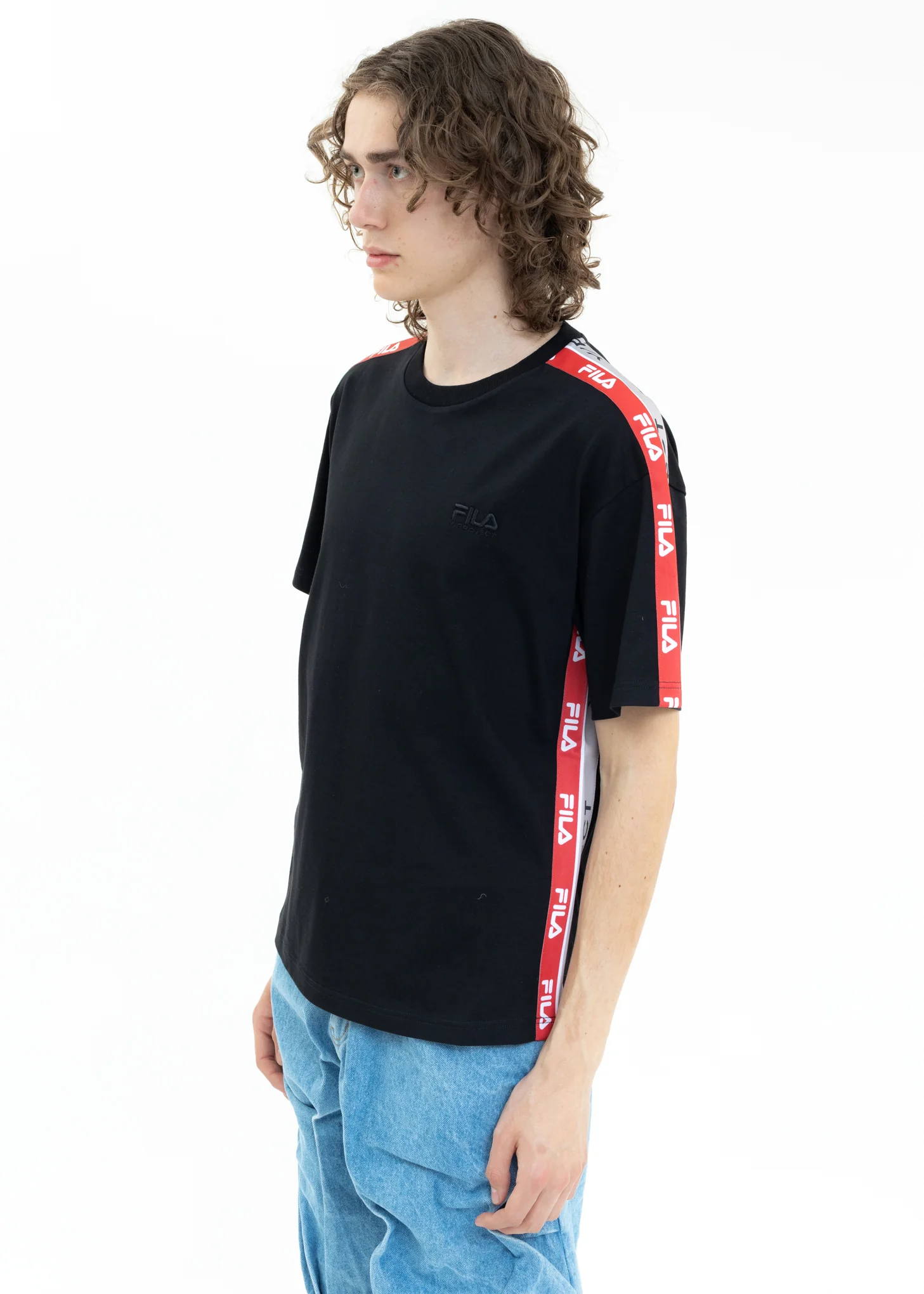 Black Y/PROJECT X FILA LOGO BAND T-Shirt - Image 3