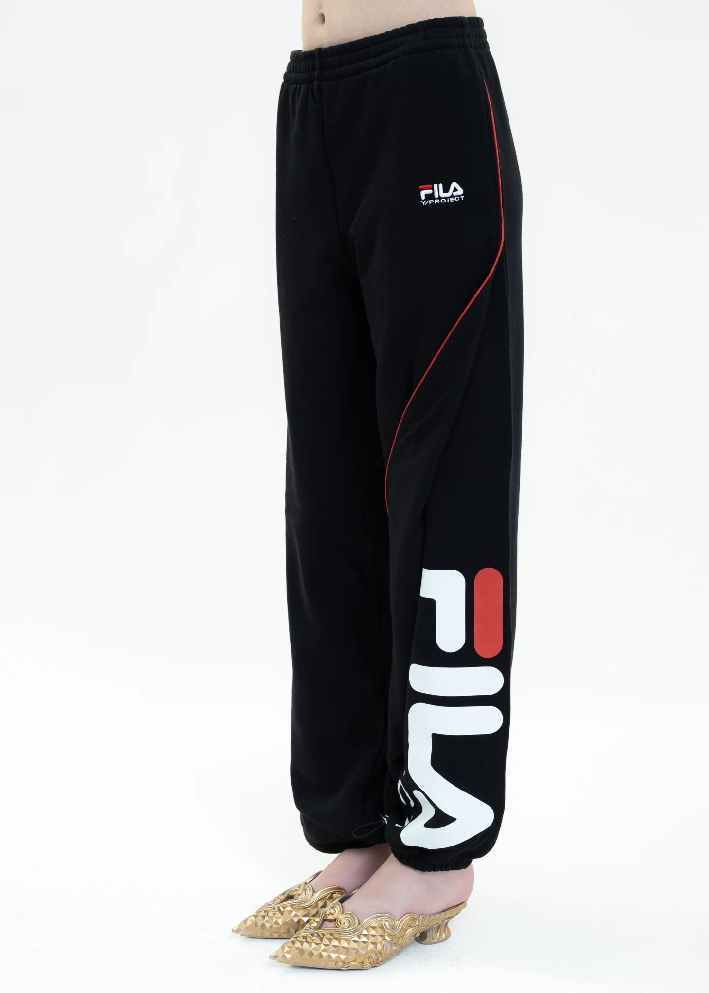 Black Y/PROJECT X FILA PANEL Sweater Pants - Image 2