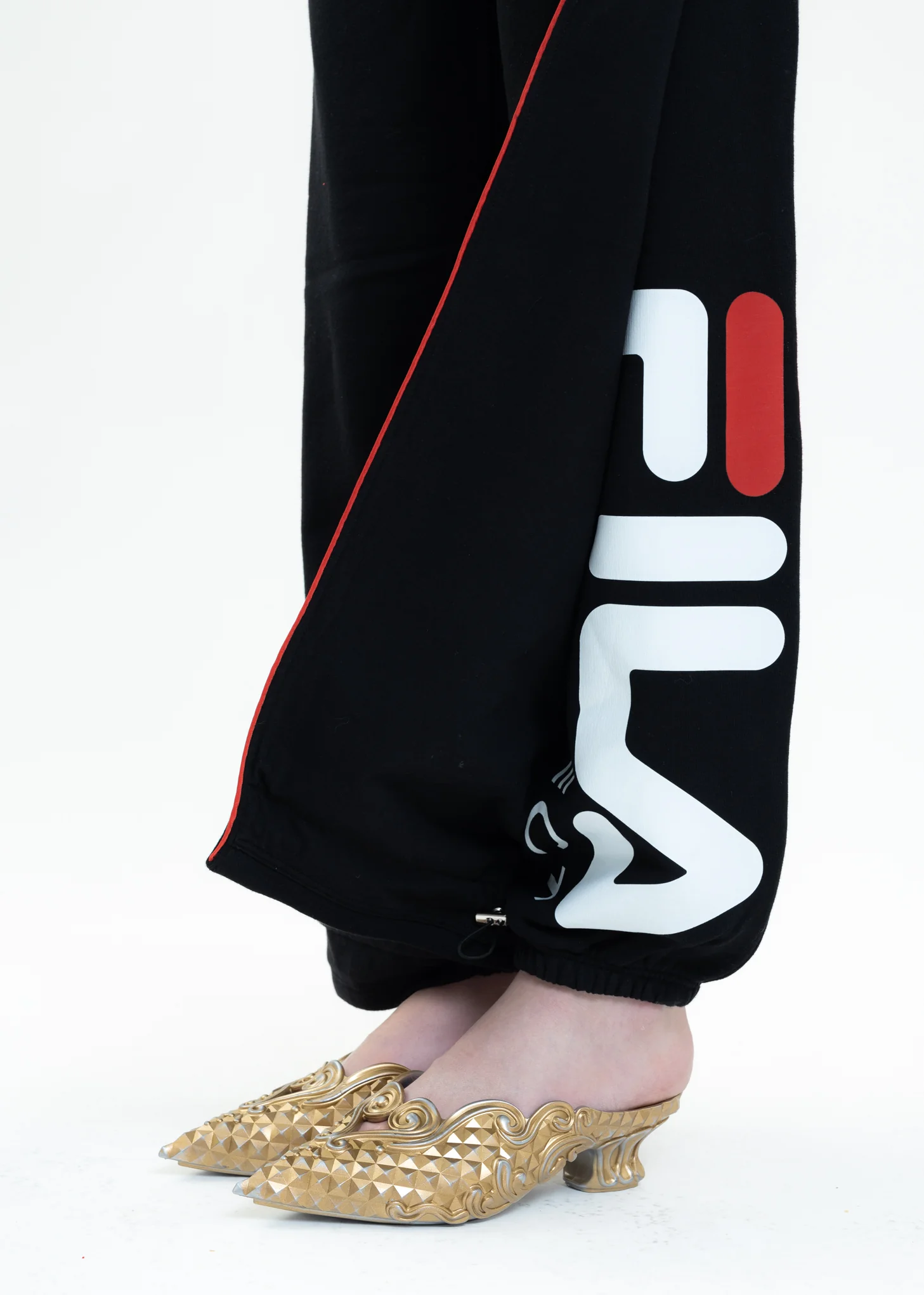 Black Y/PROJECT X FILA PANEL Sweater Pants - Image 3