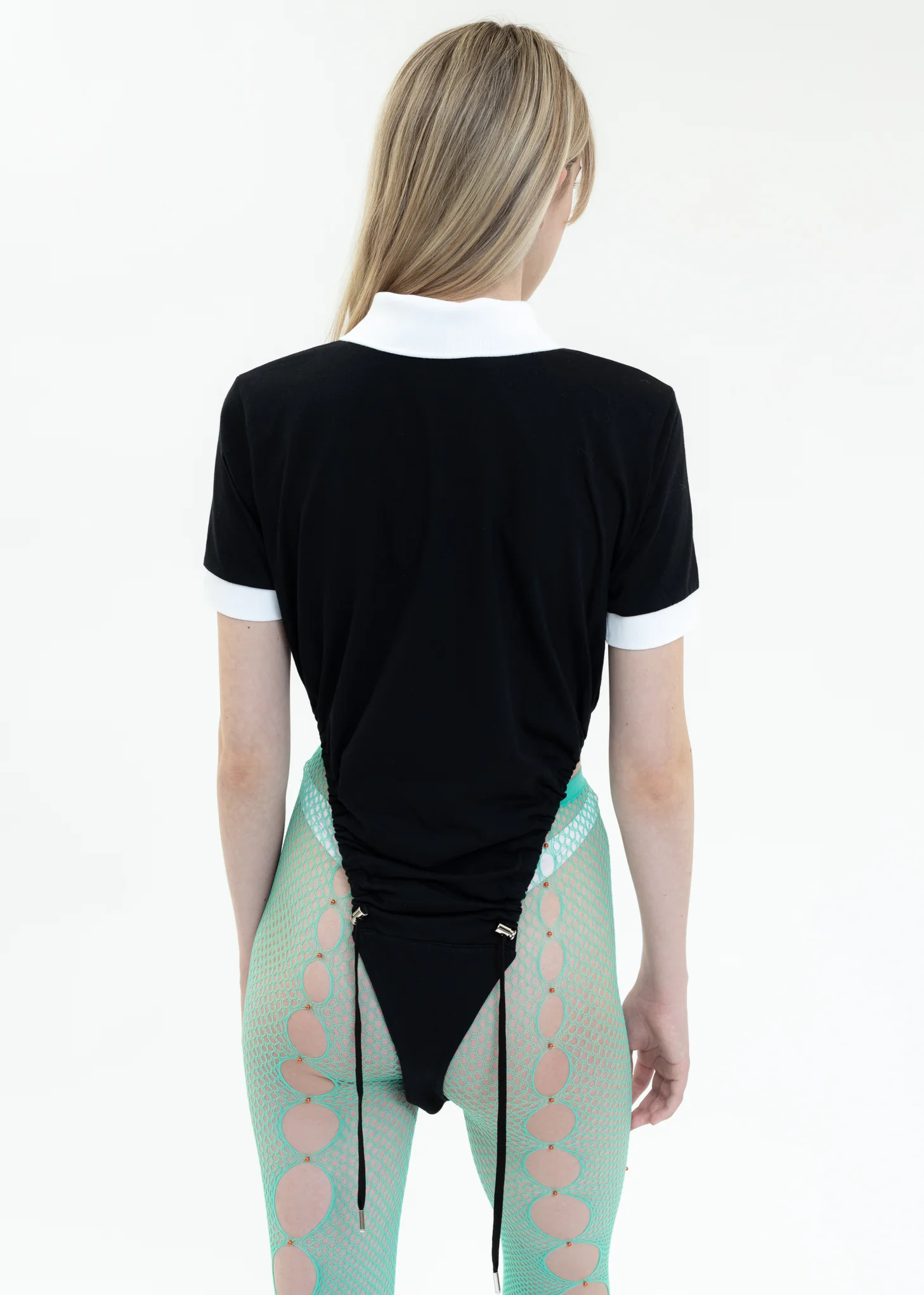 Black Y/PROJECT X FILA RUCHED BODY Polo - Image 3